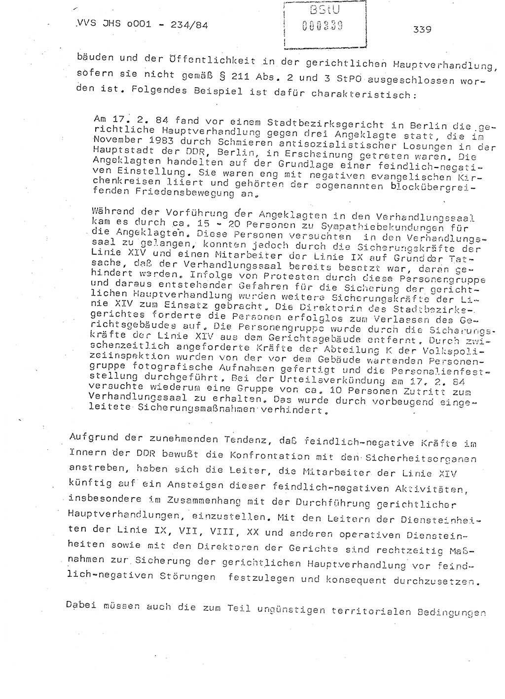 Dissertation Oberst Siegfried Rataizick (Abt. ⅩⅣ), Oberstleutnant Volkmar Heinz (Abt. ⅩⅣ), Oberstleutnant Werner Stein (HA Ⅸ), Hauptmann Heinz Conrad (JHS), Ministerium für Staatssicherheit (MfS) [Deutsche Demokratische Republik (DDR)], Juristische Hochschule (JHS), Vertrauliche Verschlußsache (VVS) o001-234/84, Potsdam 1984, Seite 339 (Diss. MfS DDR JHS VVS o001-234/84 1984, S. 339)