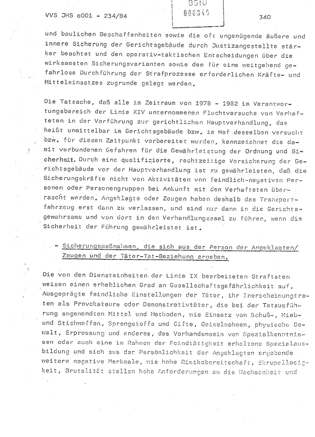 Dissertation Oberst Siegfried Rataizick (Abt. ⅩⅣ), Oberstleutnant Volkmar Heinz (Abt. ⅩⅣ), Oberstleutnant Werner Stein (HA Ⅸ), Hauptmann Heinz Conrad (JHS), Ministerium für Staatssicherheit (MfS) [Deutsche Demokratische Republik (DDR)], Juristische Hochschule (JHS), Vertrauliche Verschlußsache (VVS) o001-234/84, Potsdam 1984, Seite 340 (Diss. MfS DDR JHS VVS o001-234/84 1984, S. 340)