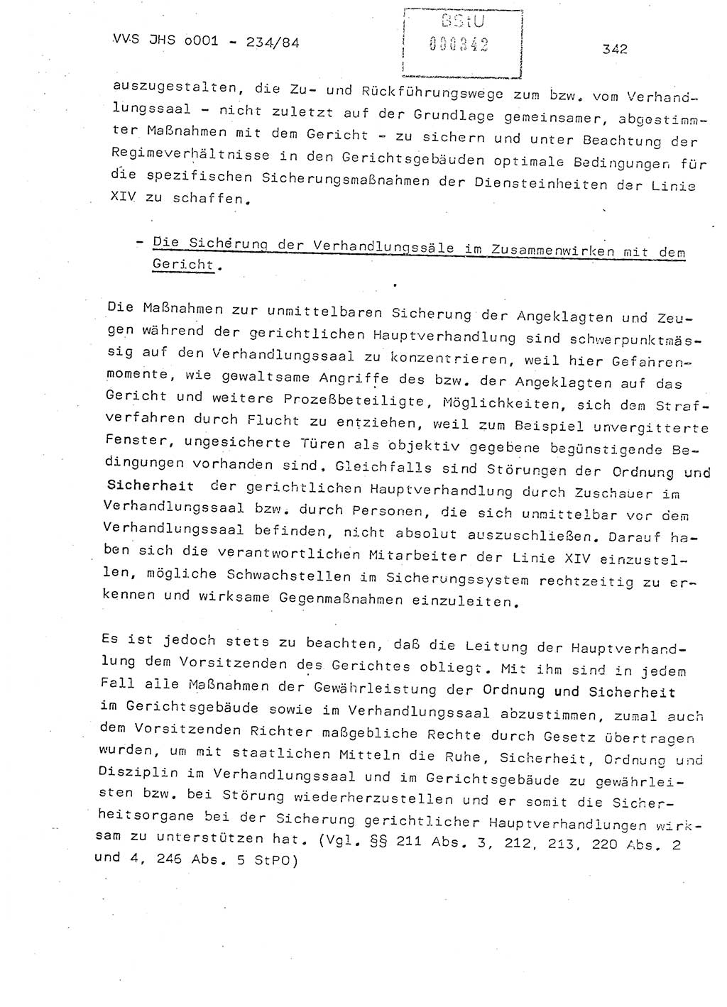 Dissertation Oberst Siegfried Rataizick (Abt. ⅩⅣ), Oberstleutnant Volkmar Heinz (Abt. ⅩⅣ), Oberstleutnant Werner Stein (HA Ⅸ), Hauptmann Heinz Conrad (JHS), Ministerium für Staatssicherheit (MfS) [Deutsche Demokratische Republik (DDR)], Juristische Hochschule (JHS), Vertrauliche Verschlußsache (VVS) o001-234/84, Potsdam 1984, Seite 342 (Diss. MfS DDR JHS VVS o001-234/84 1984, S. 342)