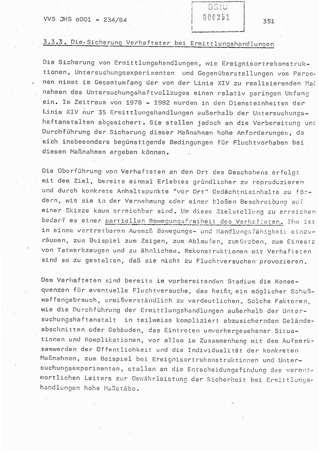 Dissertation Oberst Siegfried Rataizick (Abt. ⅩⅣ), Oberstleutnant Volkmar Heinz (Abt. ⅩⅣ), Oberstleutnant Werner Stein (HA Ⅸ), Hauptmann Heinz Conrad (JHS), Ministerium für Staatssicherheit (MfS) [Deutsche Demokratische Republik (DDR)], Juristische Hochschule (JHS), Vertrauliche Verschlußsache (VVS) o001-234/84, Potsdam 1984, Seite 351 (Diss. MfS DDR JHS VVS o001-234/84 1984, S. 351)