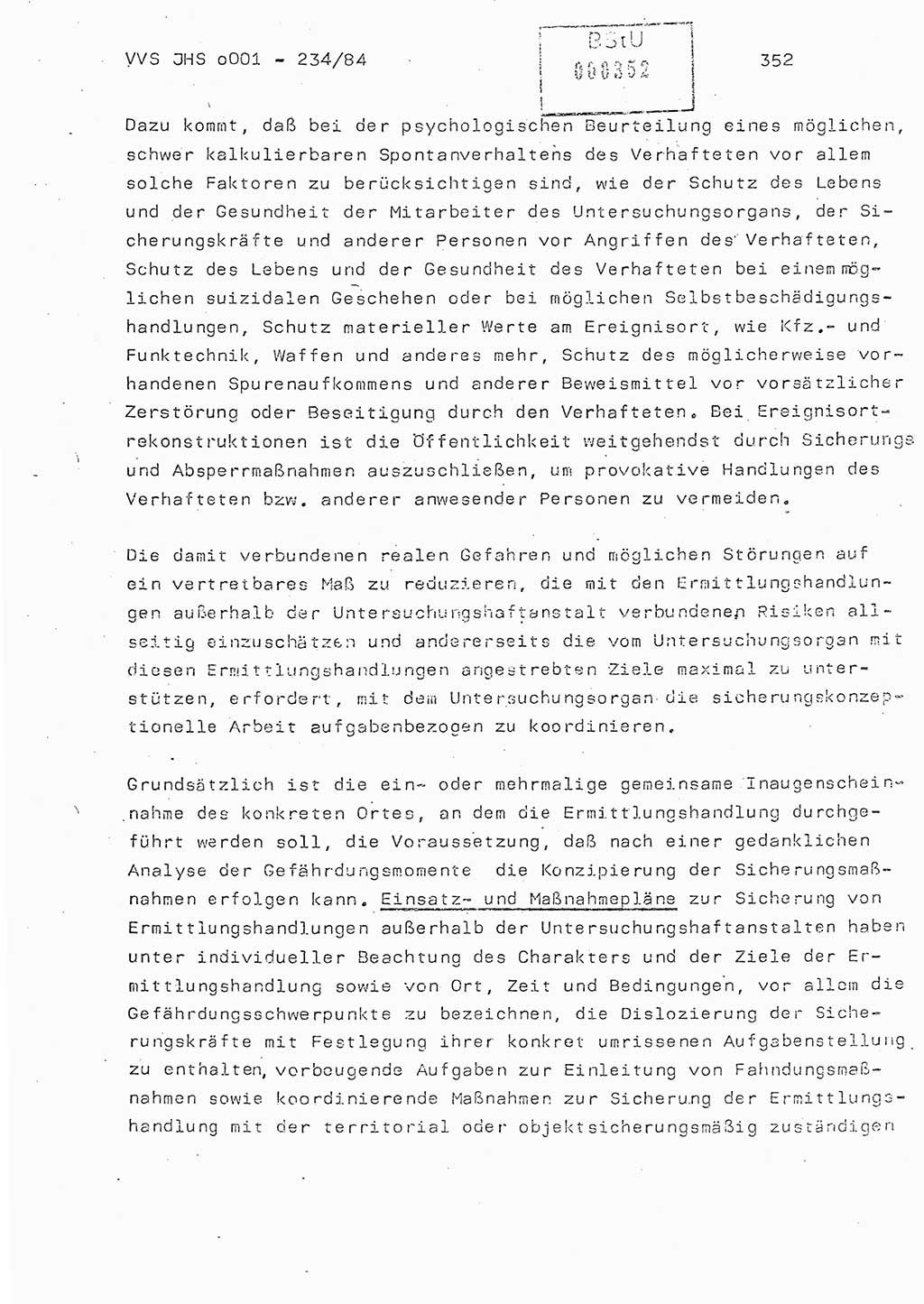 Dissertation Oberst Siegfried Rataizick (Abt. ⅩⅣ), Oberstleutnant Volkmar Heinz (Abt. ⅩⅣ), Oberstleutnant Werner Stein (HA Ⅸ), Hauptmann Heinz Conrad (JHS), Ministerium für Staatssicherheit (MfS) [Deutsche Demokratische Republik (DDR)], Juristische Hochschule (JHS), Vertrauliche Verschlußsache (VVS) o001-234/84, Potsdam 1984, Seite 352 (Diss. MfS DDR JHS VVS o001-234/84 1984, S. 352)