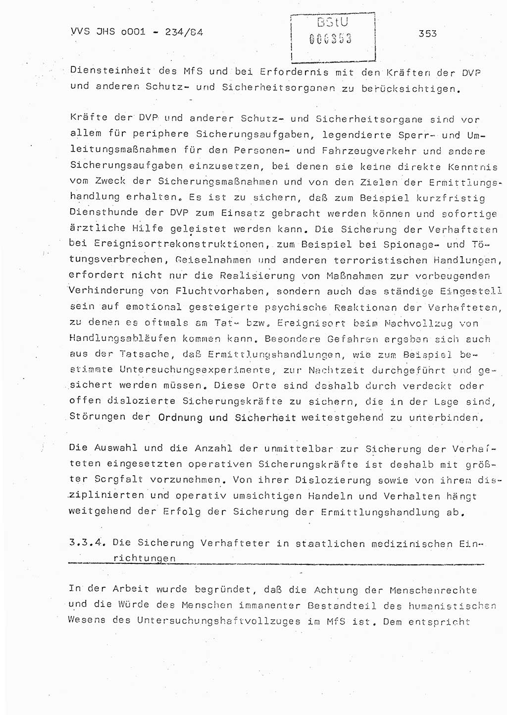 Dissertation Oberst Siegfried Rataizick (Abt. ⅩⅣ), Oberstleutnant Volkmar Heinz (Abt. ⅩⅣ), Oberstleutnant Werner Stein (HA Ⅸ), Hauptmann Heinz Conrad (JHS), Ministerium für Staatssicherheit (MfS) [Deutsche Demokratische Republik (DDR)], Juristische Hochschule (JHS), Vertrauliche Verschlußsache (VVS) o001-234/84, Potsdam 1984, Seite 353 (Diss. MfS DDR JHS VVS o001-234/84 1984, S. 353)