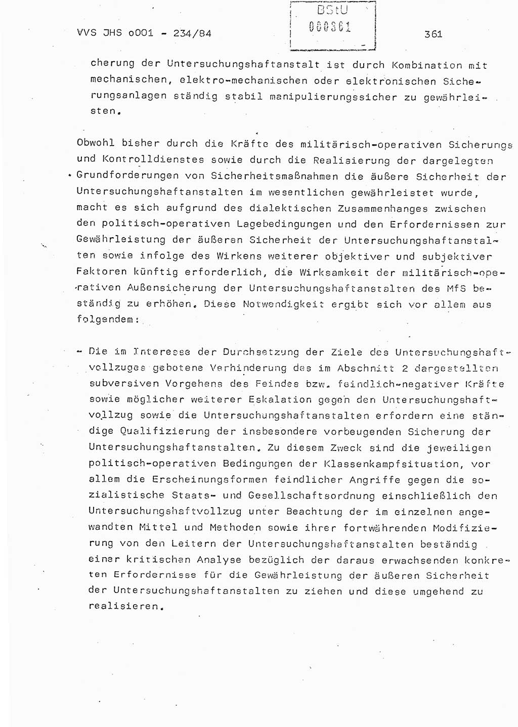 Dissertation Oberst Siegfried Rataizick (Abt. ⅩⅣ), Oberstleutnant Volkmar Heinz (Abt. ⅩⅣ), Oberstleutnant Werner Stein (HA Ⅸ), Hauptmann Heinz Conrad (JHS), Ministerium für Staatssicherheit (MfS) [Deutsche Demokratische Republik (DDR)], Juristische Hochschule (JHS), Vertrauliche Verschlußsache (VVS) o001-234/84, Potsdam 1984, Seite 361 (Diss. MfS DDR JHS VVS o001-234/84 1984, S. 361)