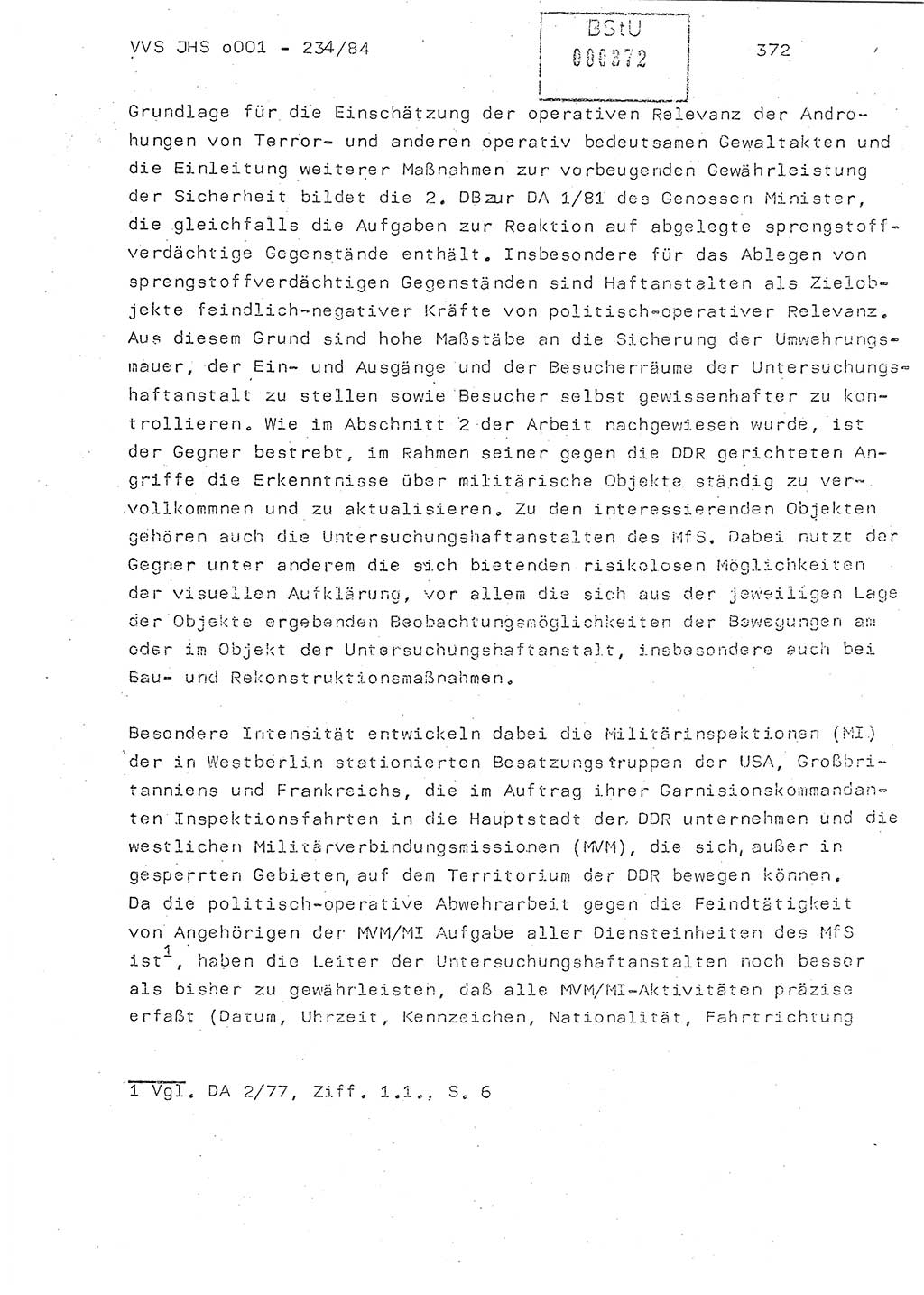 Dissertation Oberst Siegfried Rataizick (Abt. ⅩⅣ), Oberstleutnant Volkmar Heinz (Abt. ⅩⅣ), Oberstleutnant Werner Stein (HA Ⅸ), Hauptmann Heinz Conrad (JHS), Ministerium für Staatssicherheit (MfS) [Deutsche Demokratische Republik (DDR)], Juristische Hochschule (JHS), Vertrauliche Verschlußsache (VVS) o001-234/84, Potsdam 1984, Seite 372 (Diss. MfS DDR JHS VVS o001-234/84 1984, S. 372)
