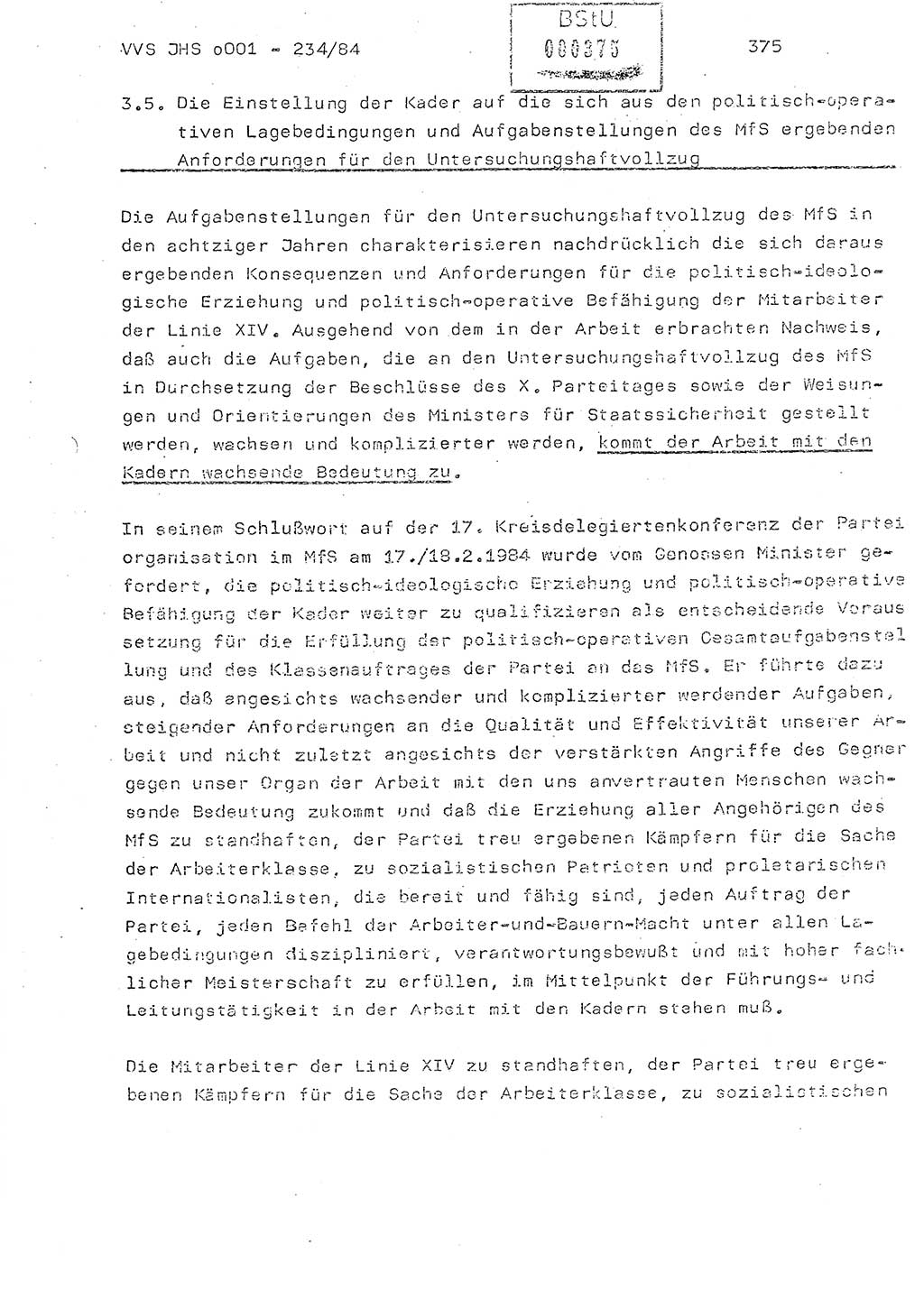 Dissertation Oberst Siegfried Rataizick (Abt. ⅩⅣ), Oberstleutnant Volkmar Heinz (Abt. ⅩⅣ), Oberstleutnant Werner Stein (HA Ⅸ), Hauptmann Heinz Conrad (JHS), Ministerium für Staatssicherheit (MfS) [Deutsche Demokratische Republik (DDR)], Juristische Hochschule (JHS), Vertrauliche Verschlußsache (VVS) o001-234/84, Potsdam 1984, Seite 375 (Diss. MfS DDR JHS VVS o001-234/84 1984, S. 375)
