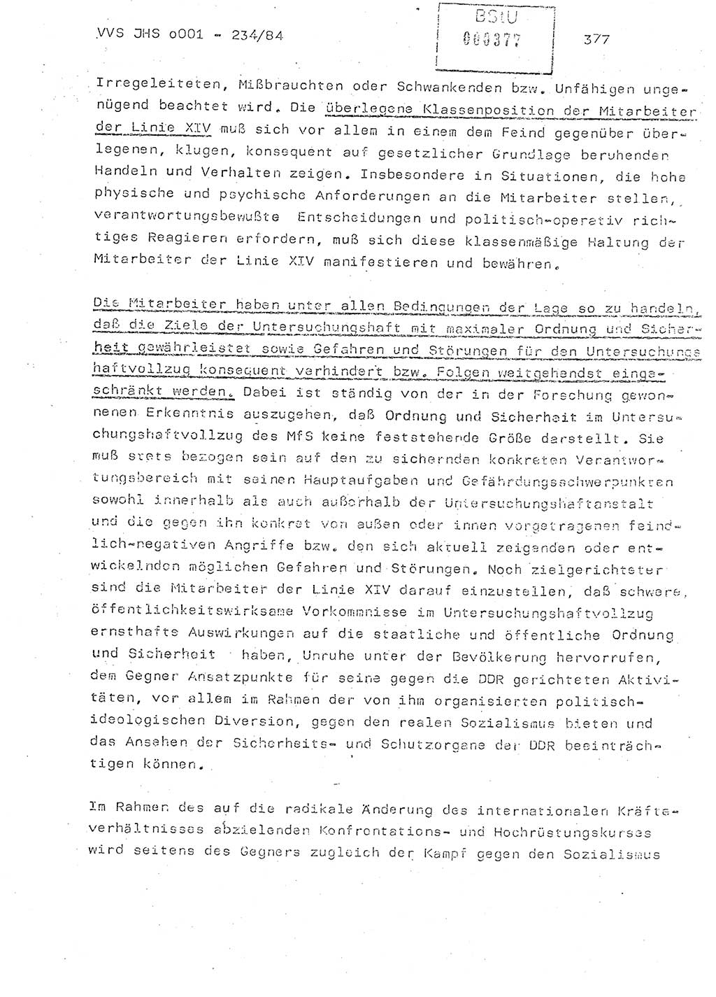 Dissertation Oberst Siegfried Rataizick (Abt. ⅩⅣ), Oberstleutnant Volkmar Heinz (Abt. ⅩⅣ), Oberstleutnant Werner Stein (HA Ⅸ), Hauptmann Heinz Conrad (JHS), Ministerium für Staatssicherheit (MfS) [Deutsche Demokratische Republik (DDR)], Juristische Hochschule (JHS), Vertrauliche Verschlußsache (VVS) o001-234/84, Potsdam 1984, Seite 377 (Diss. MfS DDR JHS VVS o001-234/84 1984, S. 377)