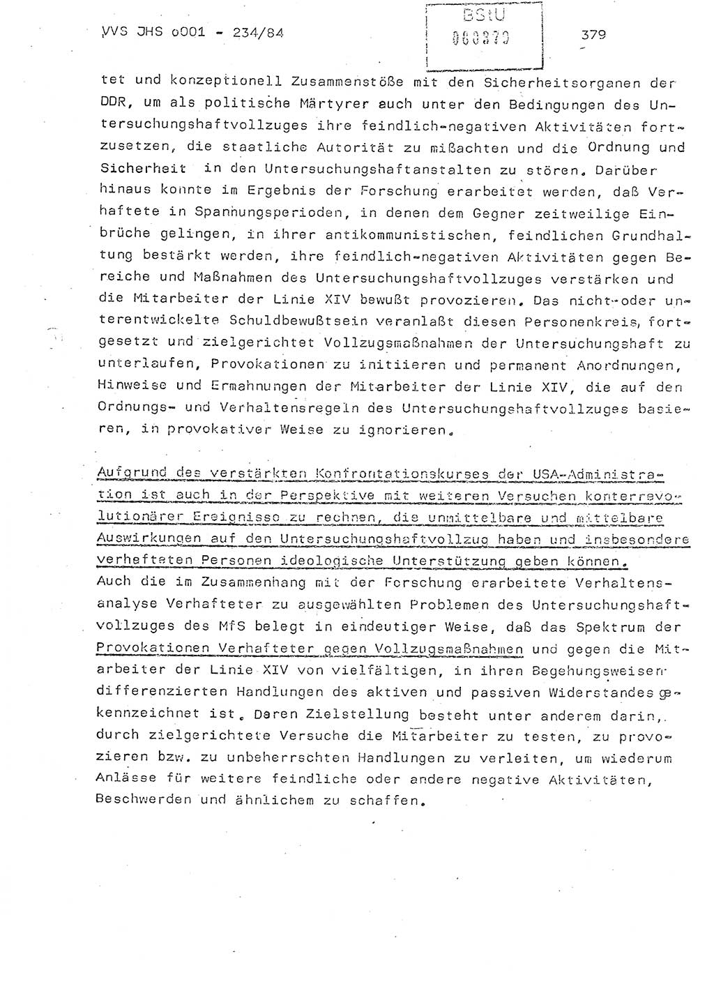 Dissertation Oberst Siegfried Rataizick (Abt. ⅩⅣ), Oberstleutnant Volkmar Heinz (Abt. ⅩⅣ), Oberstleutnant Werner Stein (HA Ⅸ), Hauptmann Heinz Conrad (JHS), Ministerium für Staatssicherheit (MfS) [Deutsche Demokratische Republik (DDR)], Juristische Hochschule (JHS), Vertrauliche Verschlußsache (VVS) o001-234/84, Potsdam 1984, Seite 379 (Diss. MfS DDR JHS VVS o001-234/84 1984, S. 379)