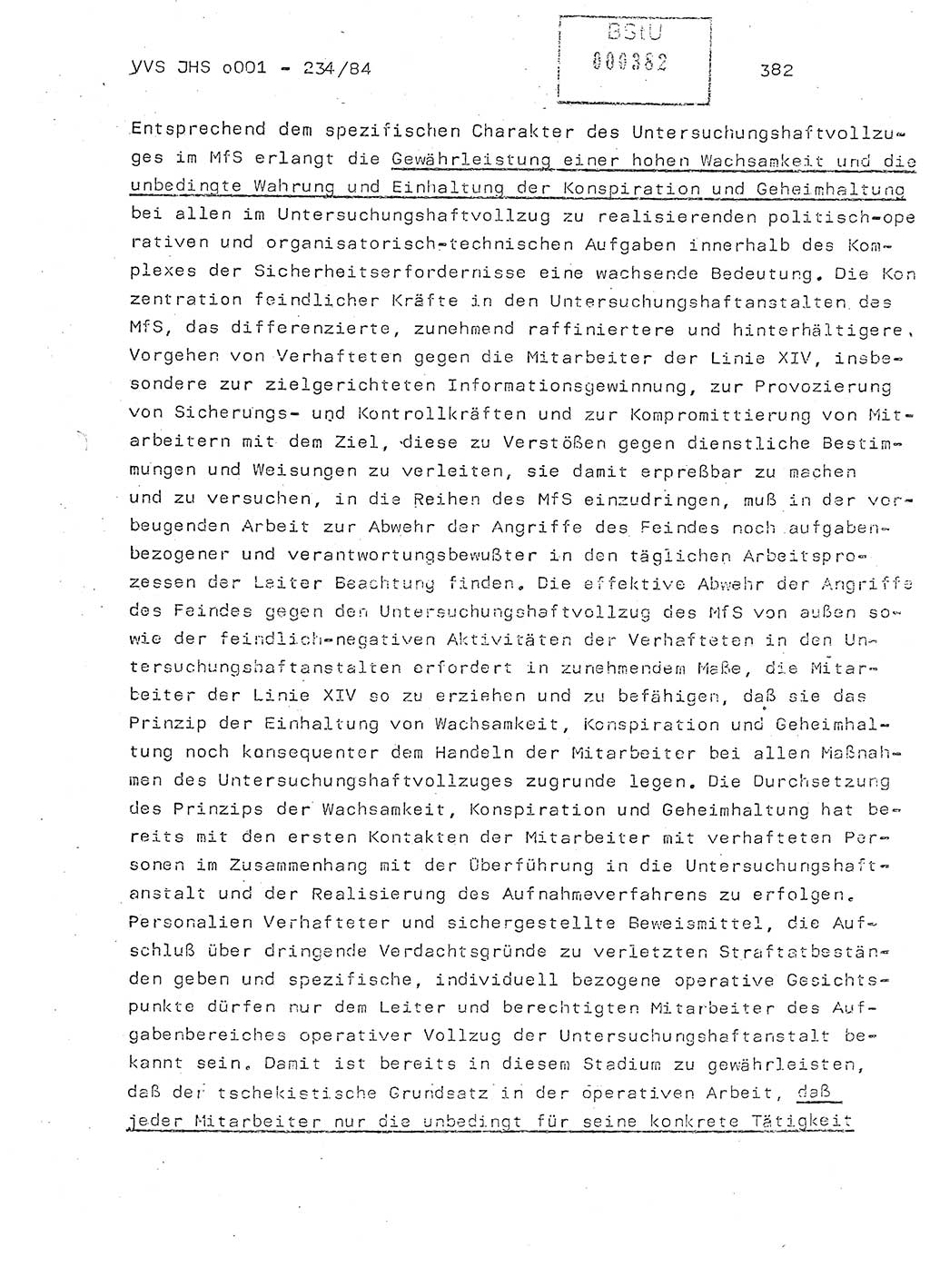 Dissertation Oberst Siegfried Rataizick (Abt. ⅩⅣ), Oberstleutnant Volkmar Heinz (Abt. ⅩⅣ), Oberstleutnant Werner Stein (HA Ⅸ), Hauptmann Heinz Conrad (JHS), Ministerium für Staatssicherheit (MfS) [Deutsche Demokratische Republik (DDR)], Juristische Hochschule (JHS), Vertrauliche Verschlußsache (VVS) o001-234/84, Potsdam 1984, Seite 382 (Diss. MfS DDR JHS VVS o001-234/84 1984, S. 382)