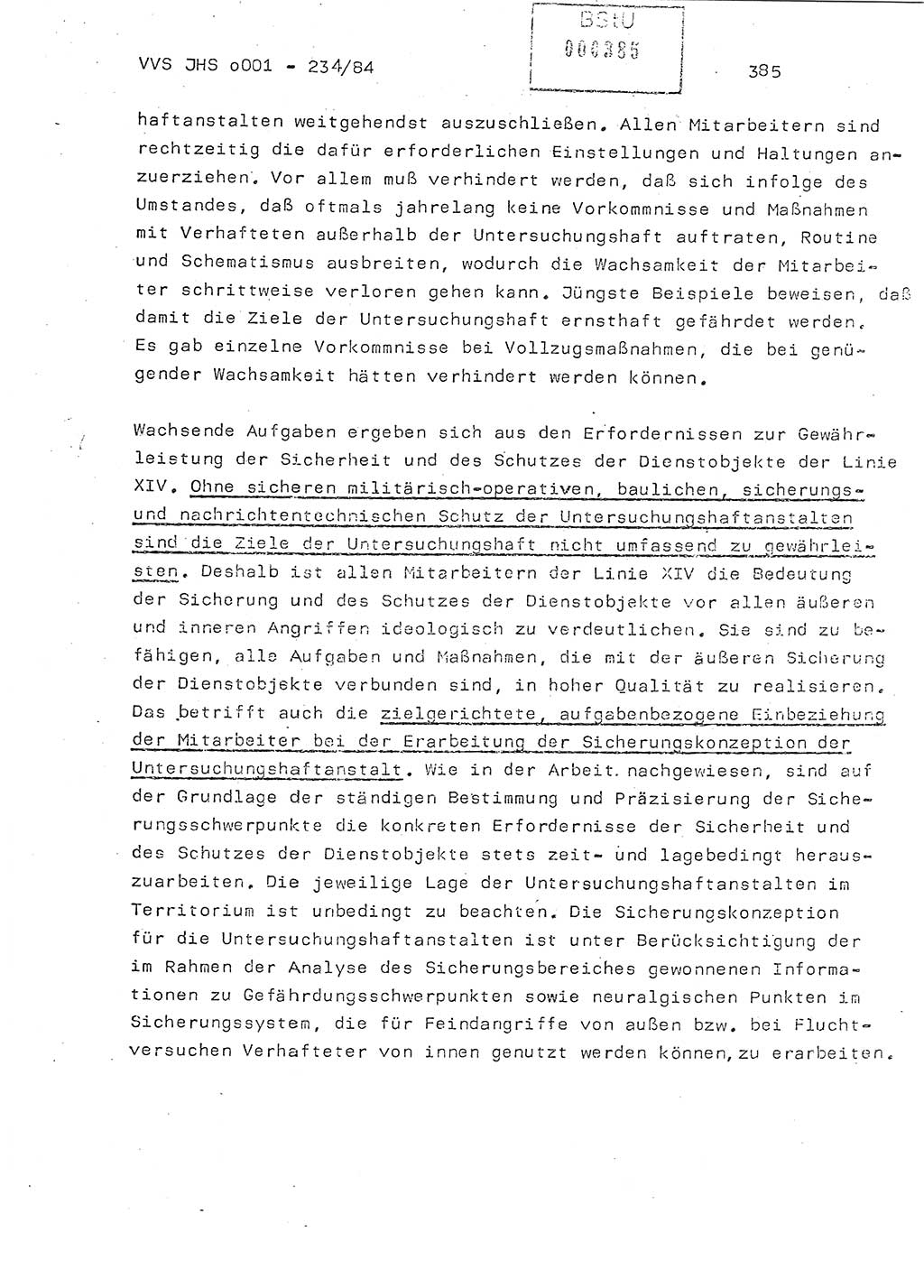 Dissertation Oberst Siegfried Rataizick (Abt. ⅩⅣ), Oberstleutnant Volkmar Heinz (Abt. ⅩⅣ), Oberstleutnant Werner Stein (HA Ⅸ), Hauptmann Heinz Conrad (JHS), Ministerium für Staatssicherheit (MfS) [Deutsche Demokratische Republik (DDR)], Juristische Hochschule (JHS), Vertrauliche Verschlußsache (VVS) o001-234/84, Potsdam 1984, Seite 385 (Diss. MfS DDR JHS VVS o001-234/84 1984, S. 385)