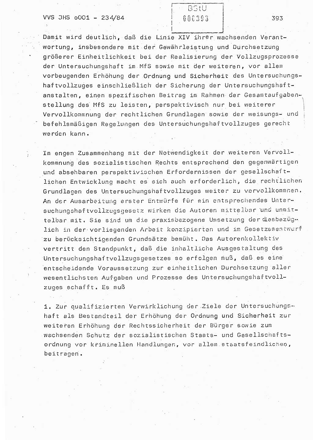 Dissertation Oberst Siegfried Rataizick (Abt. ⅩⅣ), Oberstleutnant Volkmar Heinz (Abt. ⅩⅣ), Oberstleutnant Werner Stein (HA Ⅸ), Hauptmann Heinz Conrad (JHS), Ministerium für Staatssicherheit (MfS) [Deutsche Demokratische Republik (DDR)], Juristische Hochschule (JHS), Vertrauliche Verschlußsache (VVS) o001-234/84, Potsdam 1984, Seite 393 (Diss. MfS DDR JHS VVS o001-234/84 1984, S. 393)