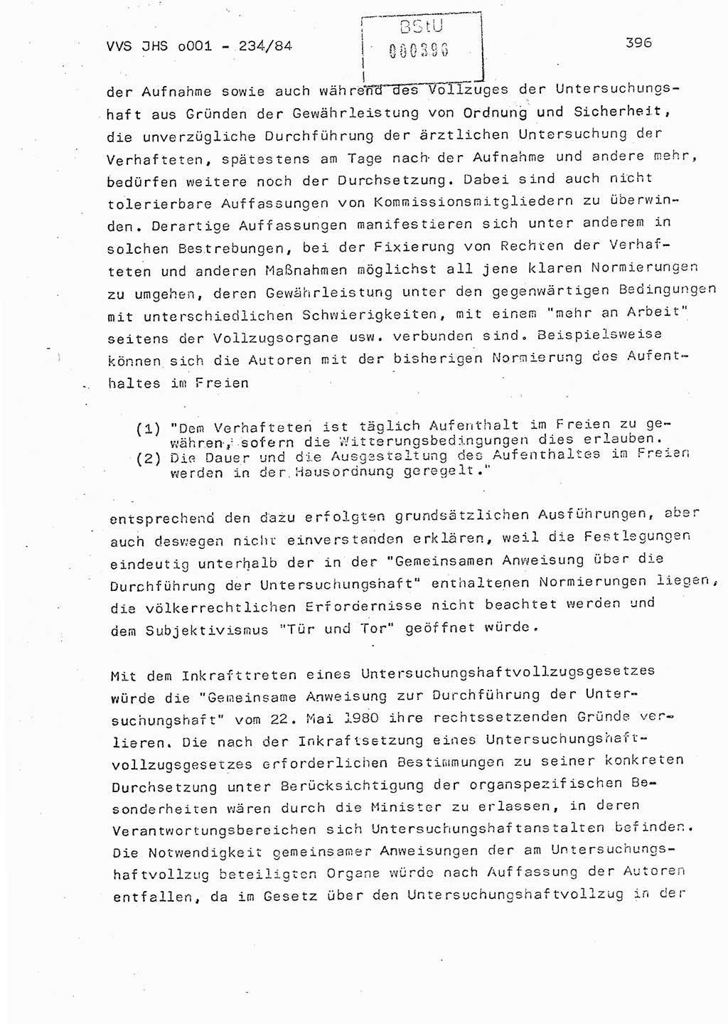 Dissertation Oberst Siegfried Rataizick (Abt. ⅩⅣ), Oberstleutnant Volkmar Heinz (Abt. ⅩⅣ), Oberstleutnant Werner Stein (HA Ⅸ), Hauptmann Heinz Conrad (JHS), Ministerium für Staatssicherheit (MfS) [Deutsche Demokratische Republik (DDR)], Juristische Hochschule (JHS), Vertrauliche Verschlußsache (VVS) o001-234/84, Potsdam 1984, Seite 396 (Diss. MfS DDR JHS VVS o001-234/84 1984, S. 396)