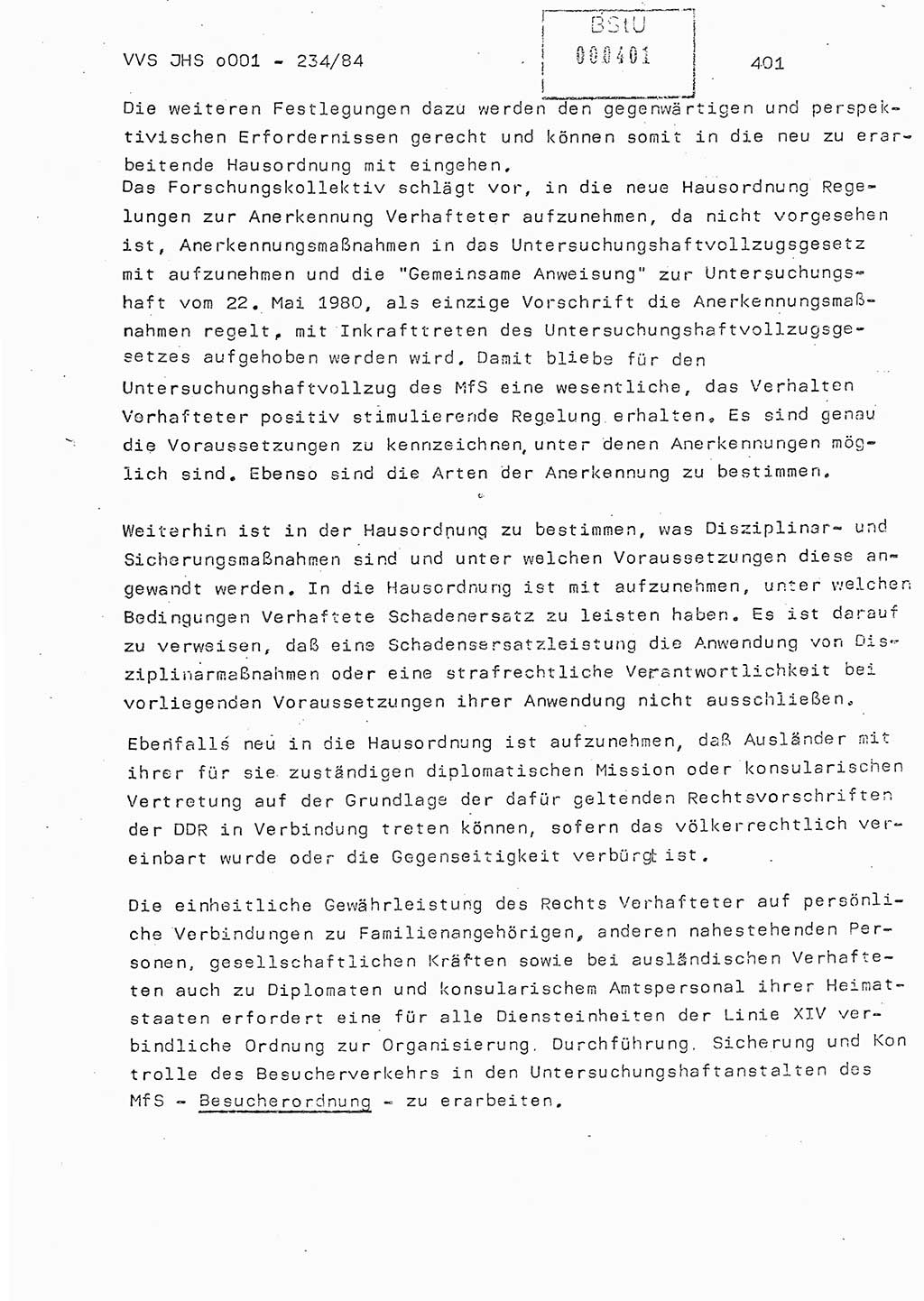 Dissertation Oberst Siegfried Rataizick (Abt. ⅩⅣ), Oberstleutnant Volkmar Heinz (Abt. ⅩⅣ), Oberstleutnant Werner Stein (HA Ⅸ), Hauptmann Heinz Conrad (JHS), Ministerium für Staatssicherheit (MfS) [Deutsche Demokratische Republik (DDR)], Juristische Hochschule (JHS), Vertrauliche Verschlußsache (VVS) o001-234/84, Potsdam 1984, Seite 401 (Diss. MfS DDR JHS VVS o001-234/84 1984, S. 401)