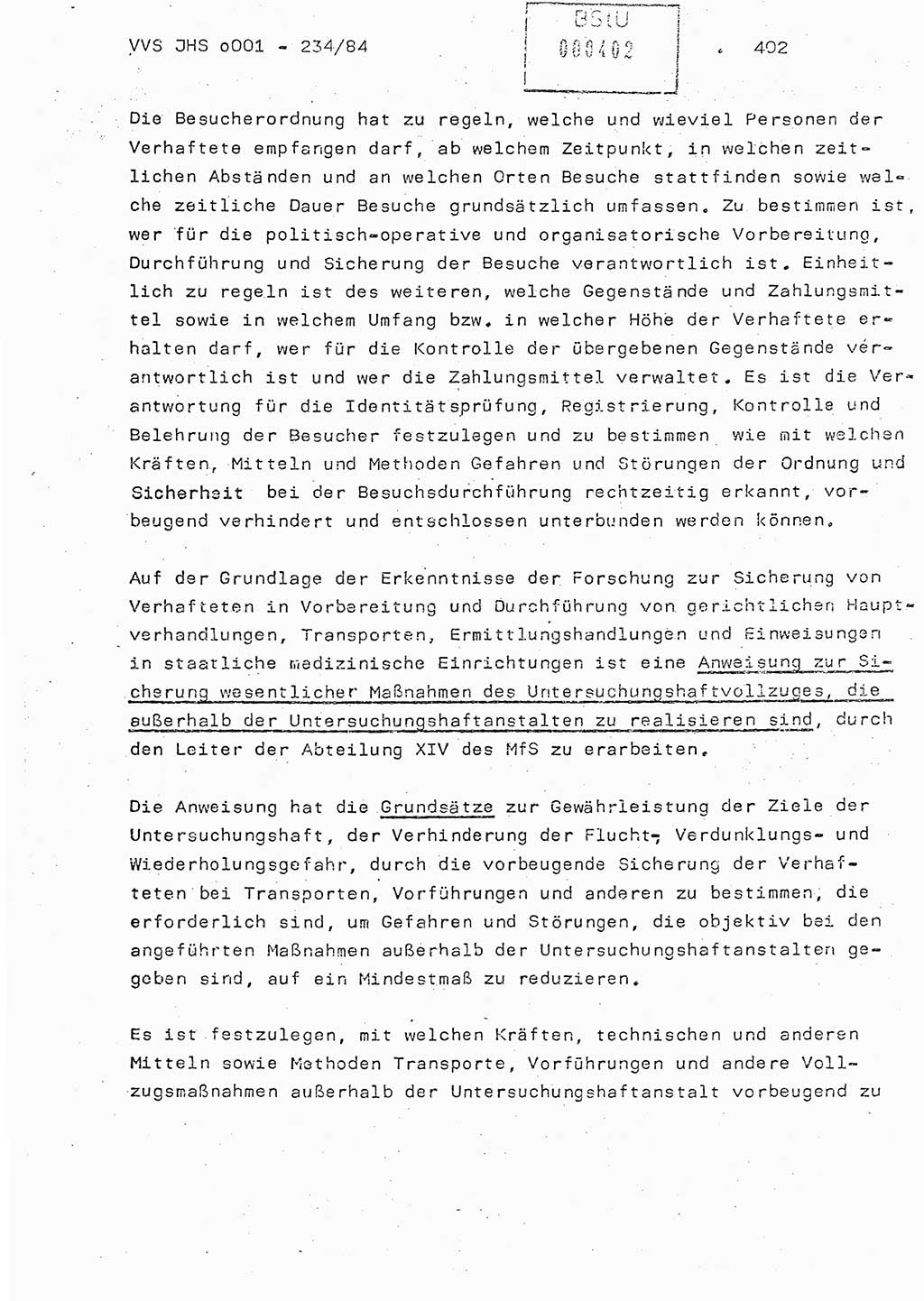 Dissertation Oberst Siegfried Rataizick (Abt. ⅩⅣ), Oberstleutnant Volkmar Heinz (Abt. ⅩⅣ), Oberstleutnant Werner Stein (HA Ⅸ), Hauptmann Heinz Conrad (JHS), Ministerium für Staatssicherheit (MfS) [Deutsche Demokratische Republik (DDR)], Juristische Hochschule (JHS), Vertrauliche Verschlußsache (VVS) o001-234/84, Potsdam 1984, Seite 402 (Diss. MfS DDR JHS VVS o001-234/84 1984, S. 402)