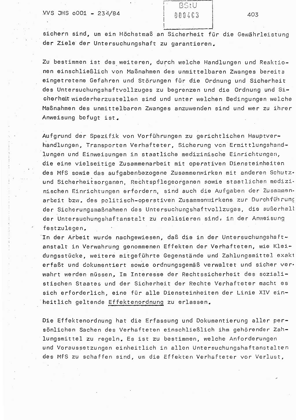Dissertation Oberst Siegfried Rataizick (Abt. ⅩⅣ), Oberstleutnant Volkmar Heinz (Abt. ⅩⅣ), Oberstleutnant Werner Stein (HA Ⅸ), Hauptmann Heinz Conrad (JHS), Ministerium für Staatssicherheit (MfS) [Deutsche Demokratische Republik (DDR)], Juristische Hochschule (JHS), Vertrauliche Verschlußsache (VVS) o001-234/84, Potsdam 1984, Seite 403 (Diss. MfS DDR JHS VVS o001-234/84 1984, S. 403)