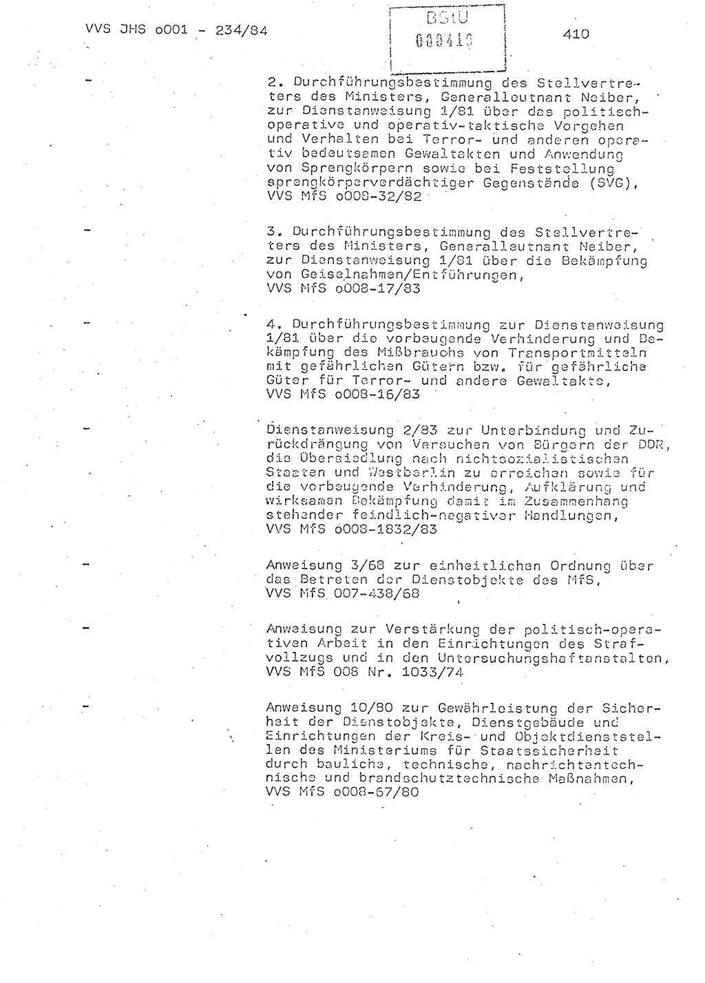 Dissertation Oberst Siegfried Rataizick (Abt. ⅩⅣ), Oberstleutnant Volkmar Heinz (Abt. ⅩⅣ), Oberstleutnant Werner Stein (HA Ⅸ), Hauptmann Heinz Conrad (JHS), Ministerium für Staatssicherheit (MfS) [Deutsche Demokratische Republik (DDR)], Juristische Hochschule (JHS), Vertrauliche Verschlußsache (VVS) o001-234/84, Potsdam 1984, Seite 410 (Diss. MfS DDR JHS VVS o001-234/84 1984, S. 410)