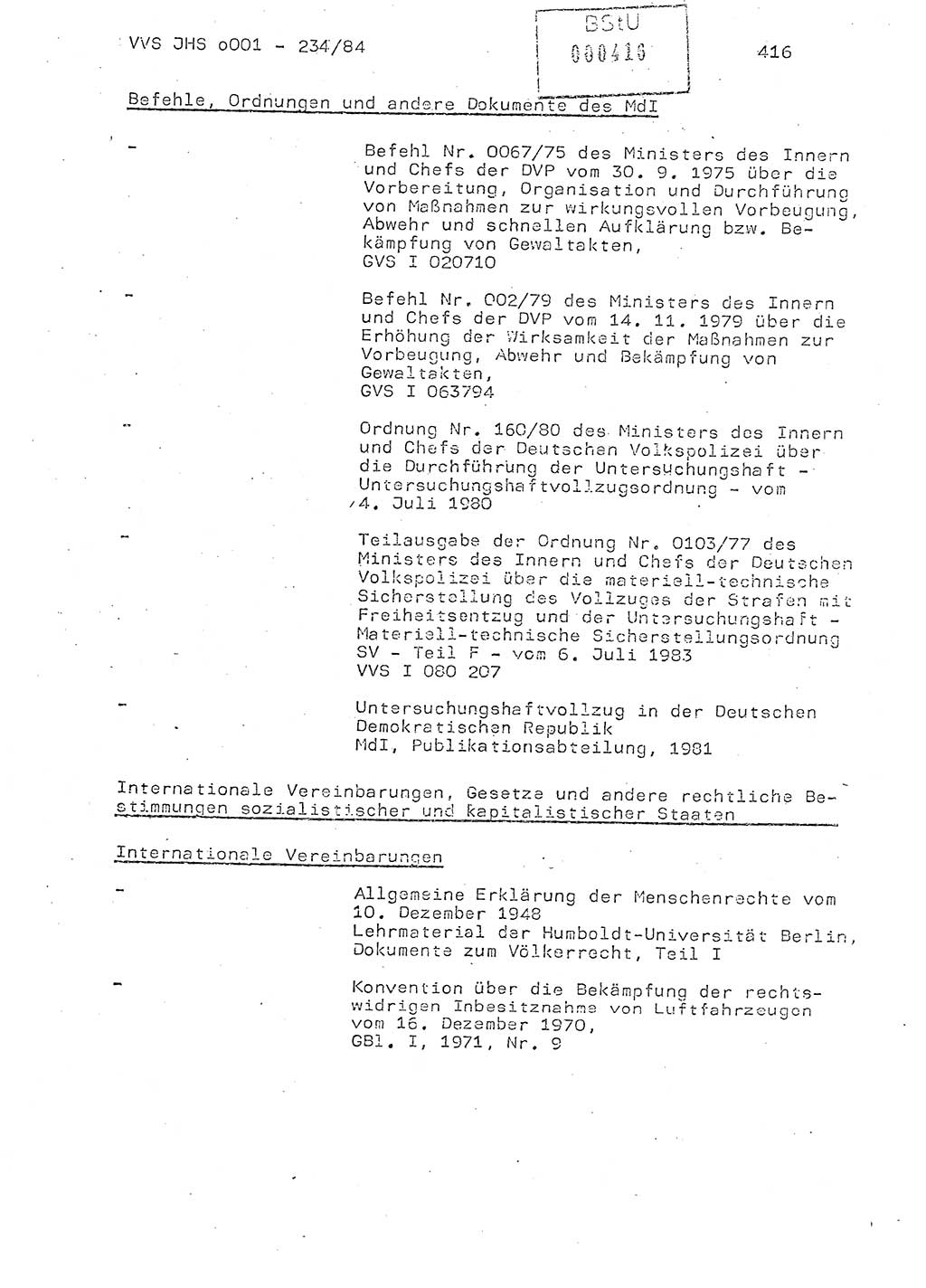 Dissertation Oberst Siegfried Rataizick (Abt. ⅩⅣ), Oberstleutnant Volkmar Heinz (Abt. ⅩⅣ), Oberstleutnant Werner Stein (HA Ⅸ), Hauptmann Heinz Conrad (JHS), Ministerium für Staatssicherheit (MfS) [Deutsche Demokratische Republik (DDR)], Juristische Hochschule (JHS), Vertrauliche Verschlußsache (VVS) o001-234/84, Potsdam 1984, Seite 416 (Diss. MfS DDR JHS VVS o001-234/84 1984, S. 416)