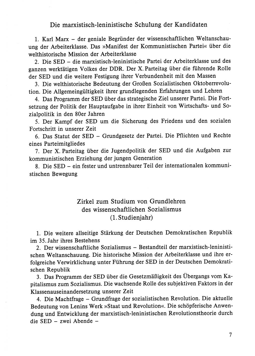 Dokumente der Sozialistischen Einheitspartei Deutschlands (SED) [Deutsche Demokratische Republik (DDR)] 1984-1985, Seite 7 (Dok. SED DDR 1984-1985, S. 7)