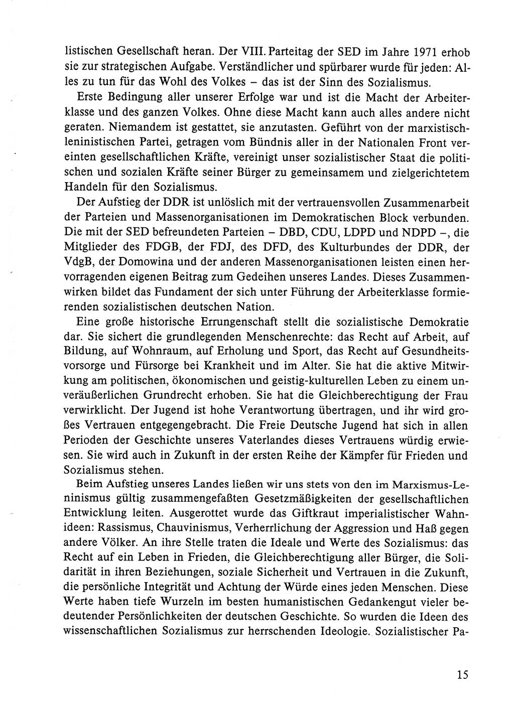 Dokumente der Sozialistischen Einheitspartei Deutschlands (SED) [Deutsche Demokratische Republik (DDR)] 1984-1985, Seite 15 (Dok. SED DDR 1984-1985, S. 15)