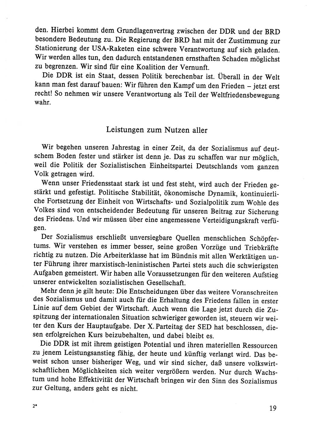 Dokumente der Sozialistischen Einheitspartei Deutschlands (SED) [Deutsche Demokratische Republik (DDR)] 1984-1985, Seite 19 (Dok. SED DDR 1984-1985, S. 19)