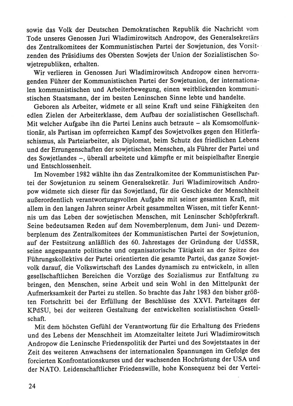 Dokumente der Sozialistischen Einheitspartei Deutschlands (SED) [Deutsche Demokratische Republik (DDR)] 1984-1985, Seite 24 (Dok. SED DDR 1984-1985, S. 24)