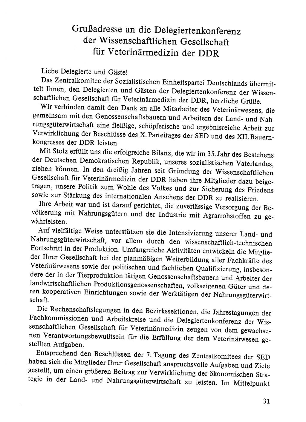 Dokumente der Sozialistischen Einheitspartei Deutschlands (SED) [Deutsche Demokratische Republik (DDR)] 1984-1985, Seite 31 (Dok. SED DDR 1984-1985, S. 31)