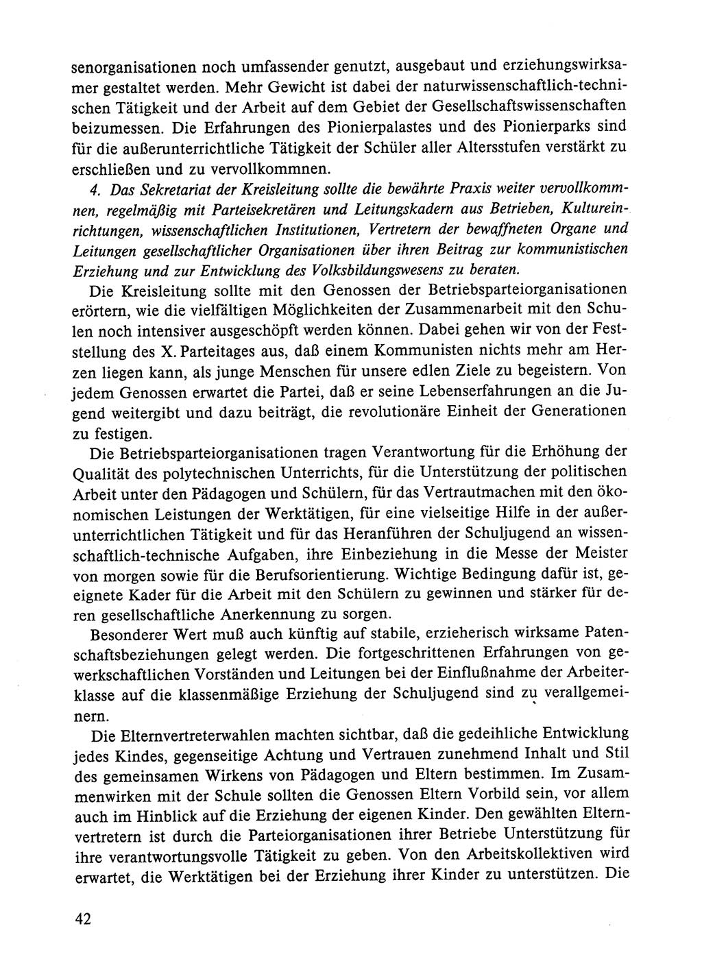 Dokumente der Sozialistischen Einheitspartei Deutschlands (SED) [Deutsche Demokratische Republik (DDR)] 1984-1985, Seite 42 (Dok. SED DDR 1984-1985, S. 42)