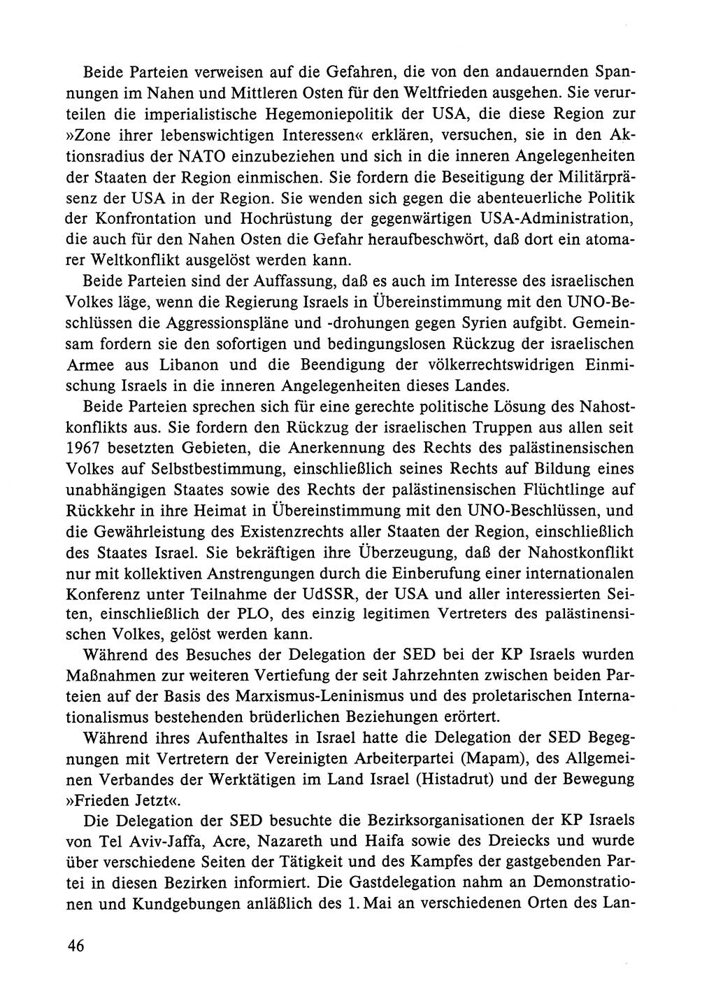Dokumente der Sozialistischen Einheitspartei Deutschlands (SED) [Deutsche Demokratische Republik (DDR)] 1984-1985, Seite 46 (Dok. SED DDR 1984-1985, S. 46)