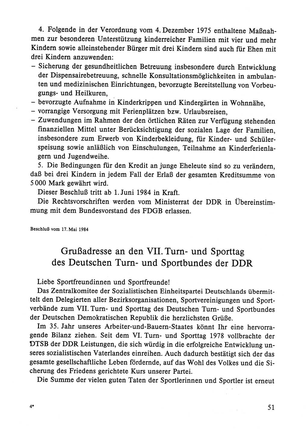 Dokumente der Sozialistischen Einheitspartei Deutschlands (SED) [Deutsche Demokratische Republik (DDR)] 1984-1985, Seite 51 (Dok. SED DDR 1984-1985, S. 51)