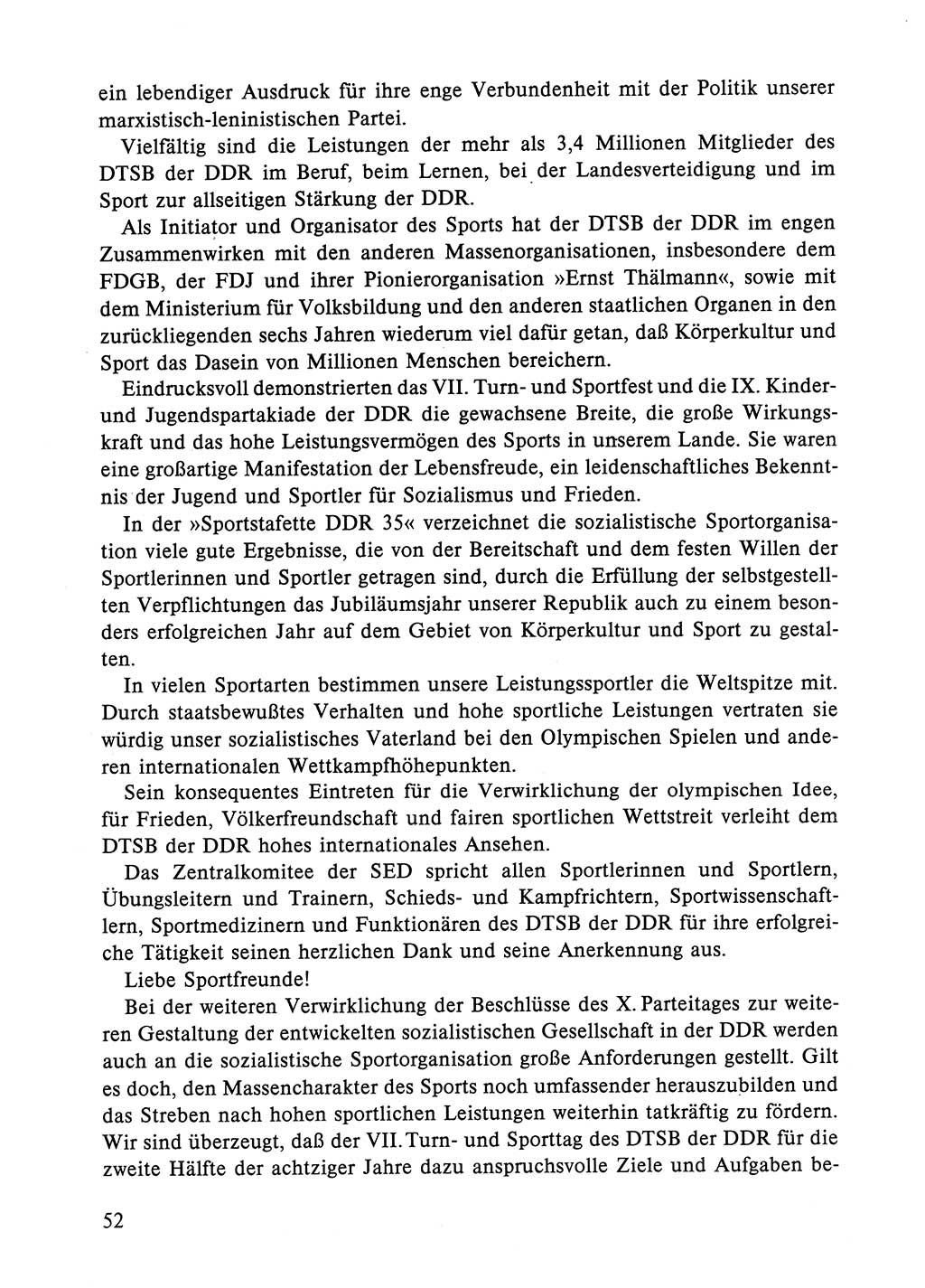 Dokumente der Sozialistischen Einheitspartei Deutschlands (SED) [Deutsche Demokratische Republik (DDR)] 1984-1985, Seite 52 (Dok. SED DDR 1984-1985, S. 52)