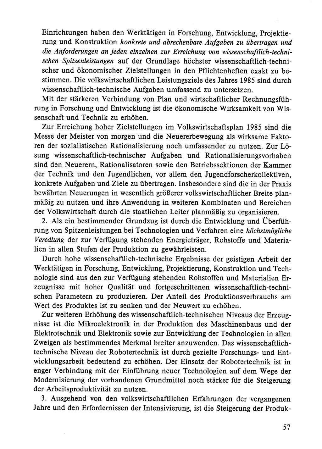 Dokumente der Sozialistischen Einheitspartei Deutschlands (SED) [Deutsche Demokratische Republik (DDR)] 1984-1985, Seite 57 (Dok. SED DDR 1984-1985, S. 57)