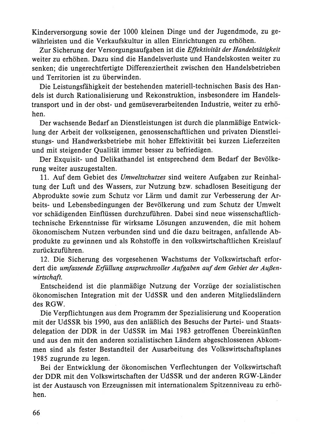 Dokumente der Sozialistischen Einheitspartei Deutschlands (SED) [Deutsche Demokratische Republik (DDR)] 1984-1985, Seite 66 (Dok. SED DDR 1984-1985, S. 66)