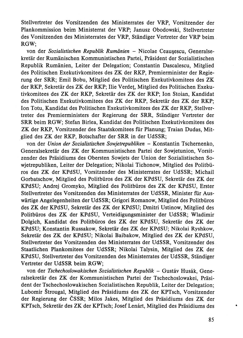 Dokumente der Sozialistischen Einheitspartei Deutschlands (SED) [Deutsche Demokratische Republik (DDR)] 1984-1985, Seite 85 (Dok. SED DDR 1984-1985, S. 85)