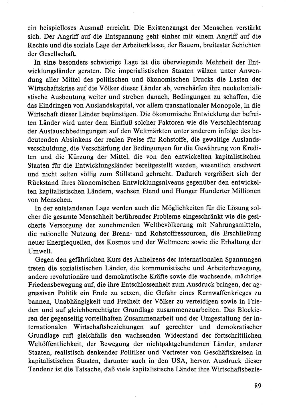 Dokumente der Sozialistischen Einheitspartei Deutschlands (SED) [Deutsche Demokratische Republik (DDR)] 1984-1985, Seite 89 (Dok. SED DDR 1984-1985, S. 89)