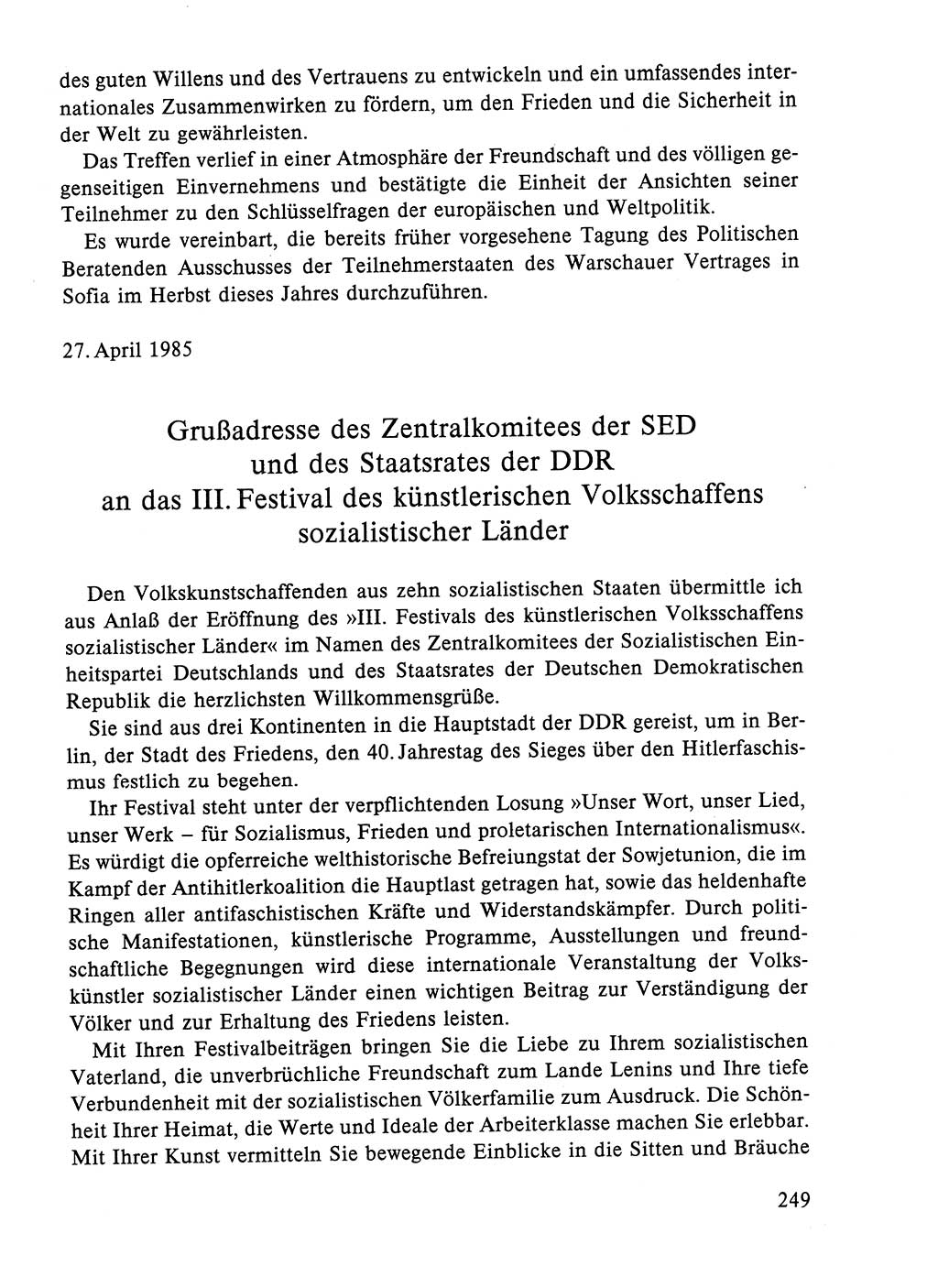 Dokumente der Sozialistischen Einheitspartei Deutschlands (SED) [Deutsche Demokratische Republik (DDR)] 1984-1985, Seite 178 (Dok. SED DDR 1984-1985, S. 178)