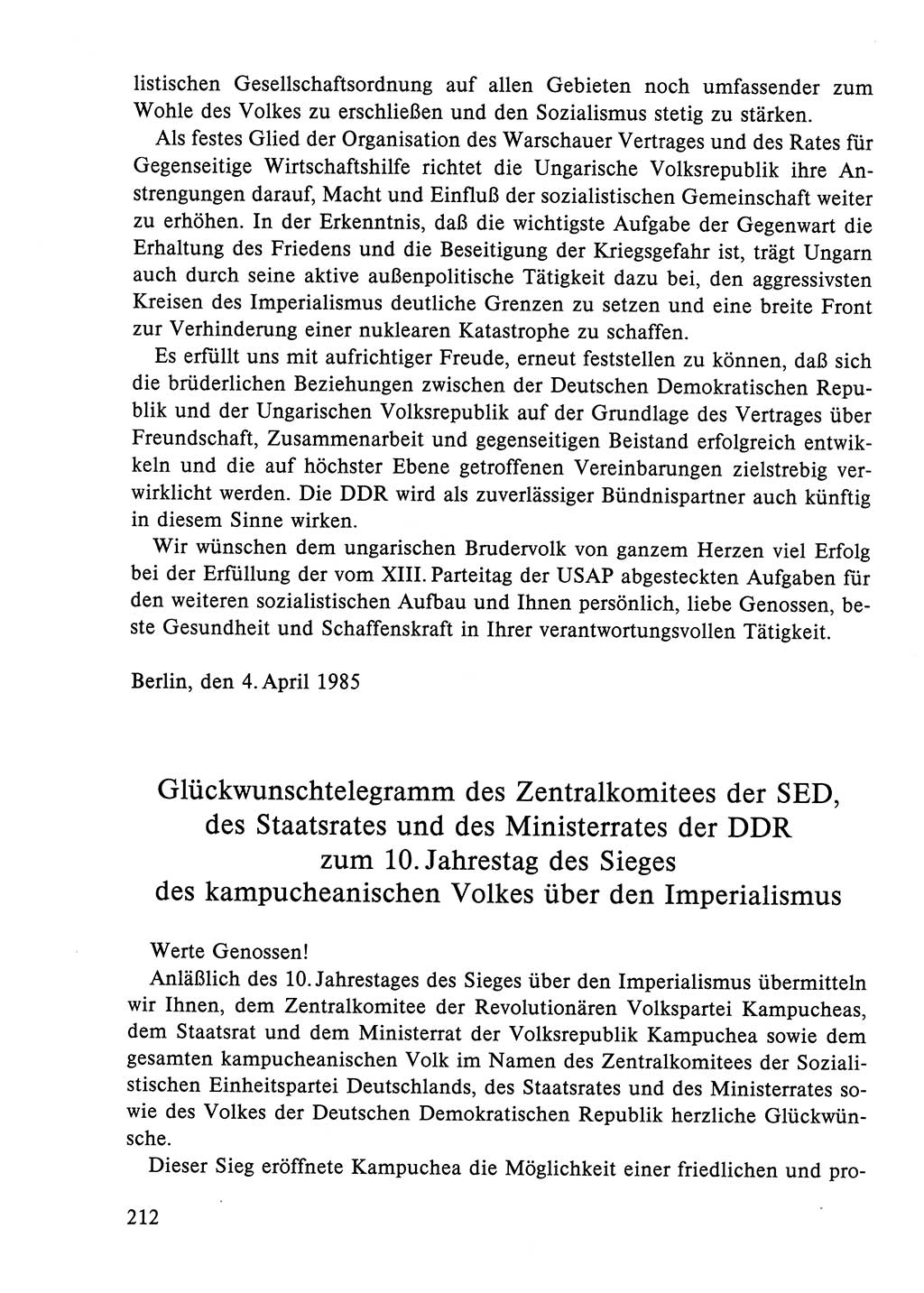 Dokumente der Sozialistischen Einheitspartei Deutschlands (SED) [Deutsche Demokratische Republik (DDR)] 1984-1985, Seite 215 (Dok. SED DDR 1984-1985, S. 215)