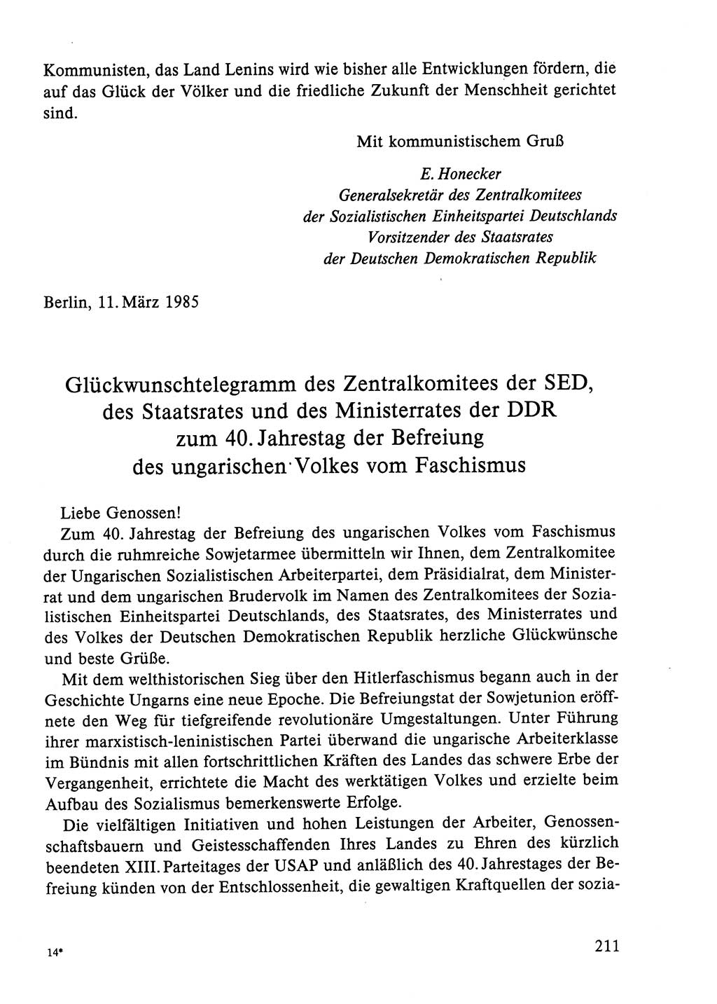 Dokumente der Sozialistischen Einheitspartei Deutschlands (SED) [Deutsche Demokratische Republik (DDR)] 1984-1985, Seite 216 (Dok. SED DDR 1984-1985, S. 216)