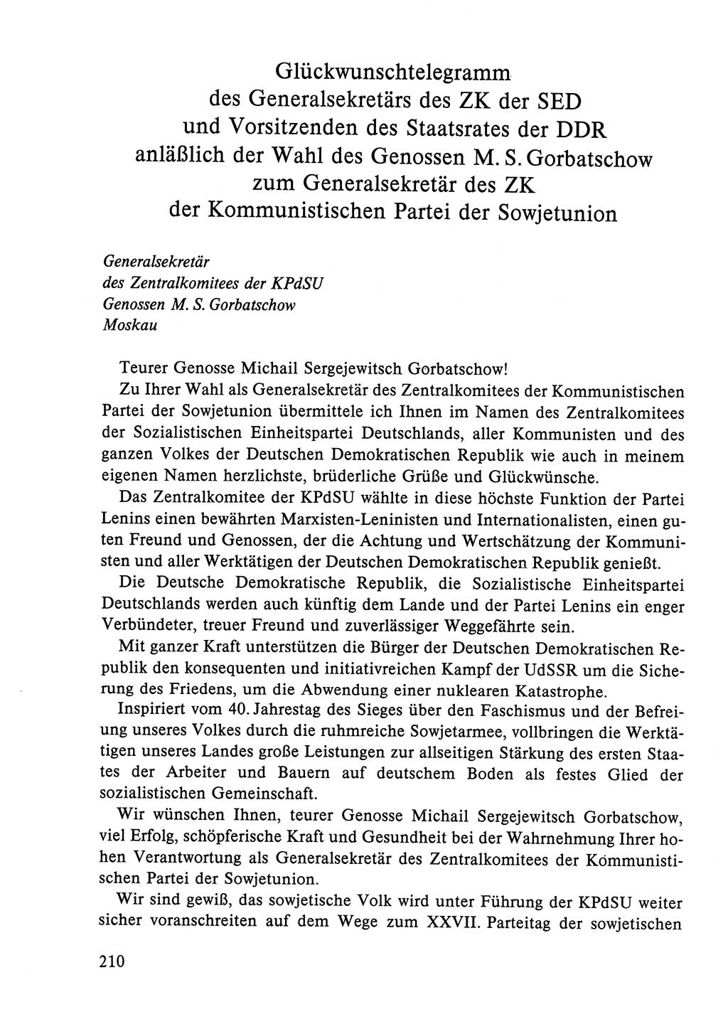 Dokumente der Sozialistischen Einheitspartei Deutschlands (SED) [Deutsche Demokratische Republik (DDR)] 1984-1985, Seite 217 (Dok. SED DDR 1984-1985, S. 217)
