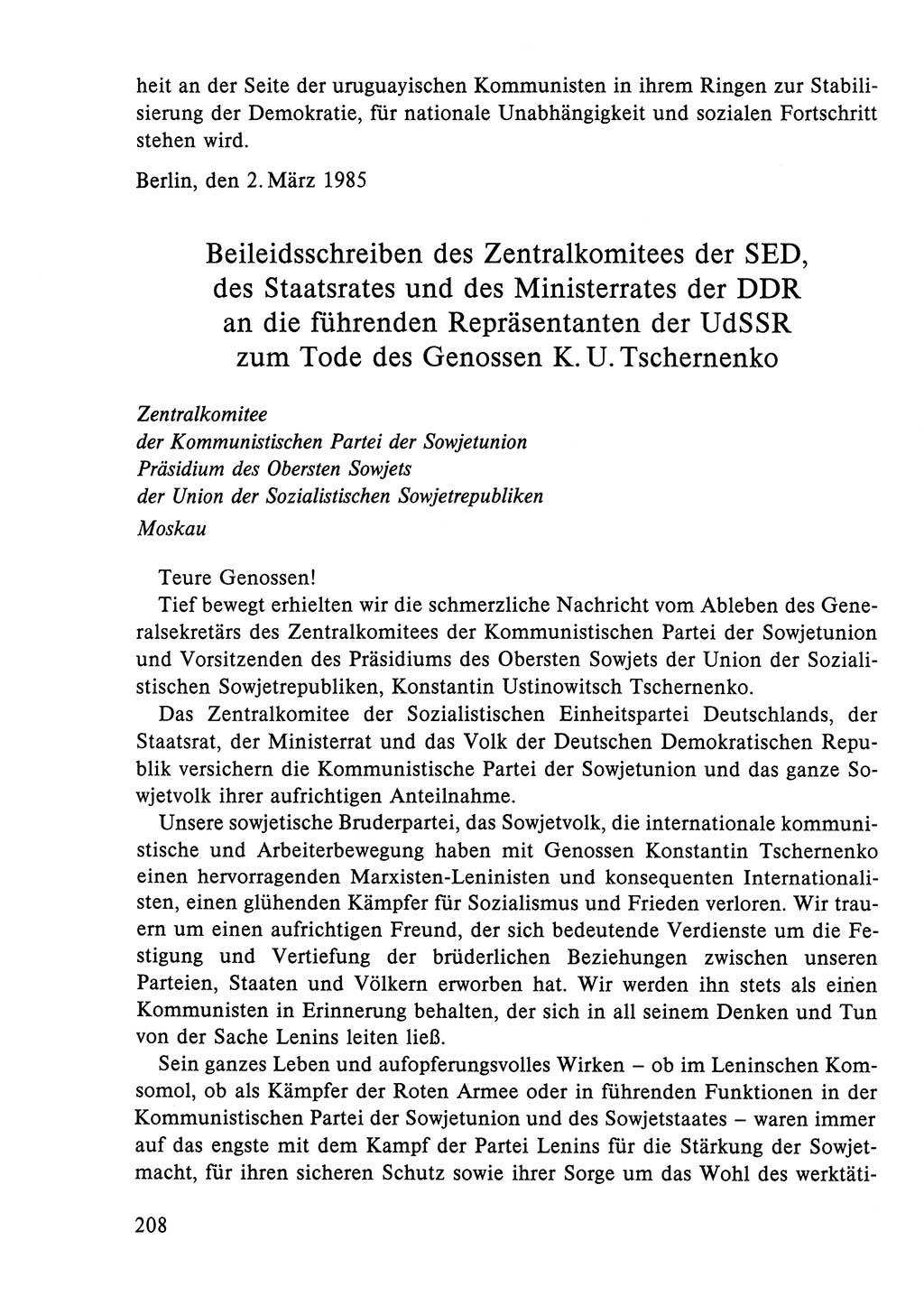 Dokumente der Sozialistischen Einheitspartei Deutschlands (SED) [Deutsche Demokratische Republik (DDR)] 1984-1985, Seite 219 (Dok. SED DDR 1984-1985, S. 219)