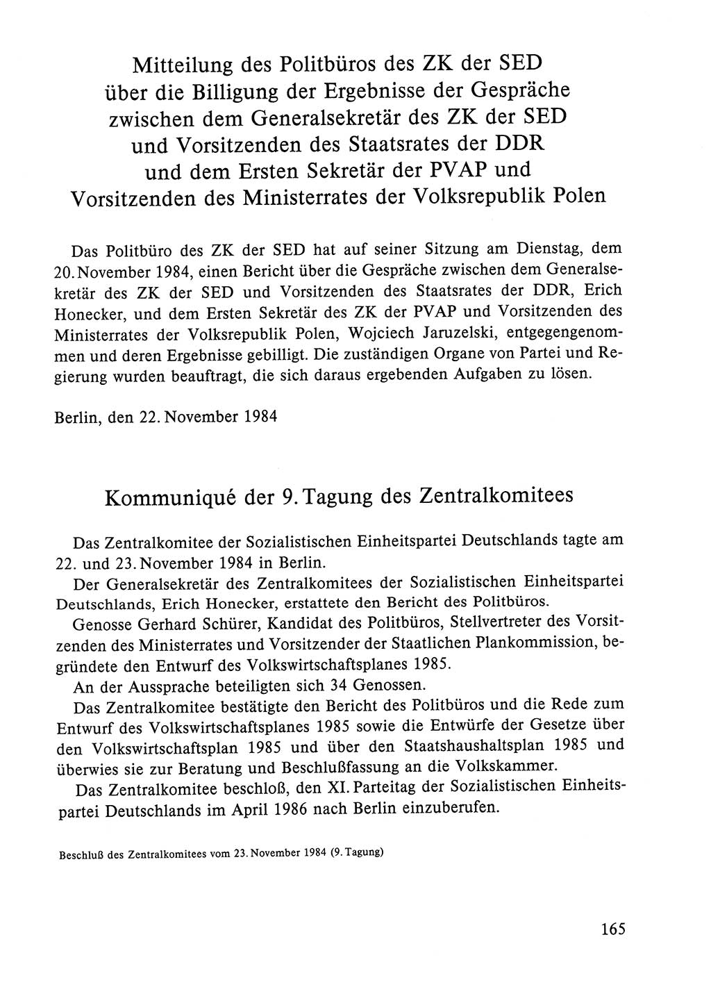 Dokumente der Sozialistischen Einheitspartei Deutschlands (SED) [Deutsche Demokratische Republik (DDR)] 1984-1985, Seite 262 (Dok. SED DDR 1984-1985, S. 262)