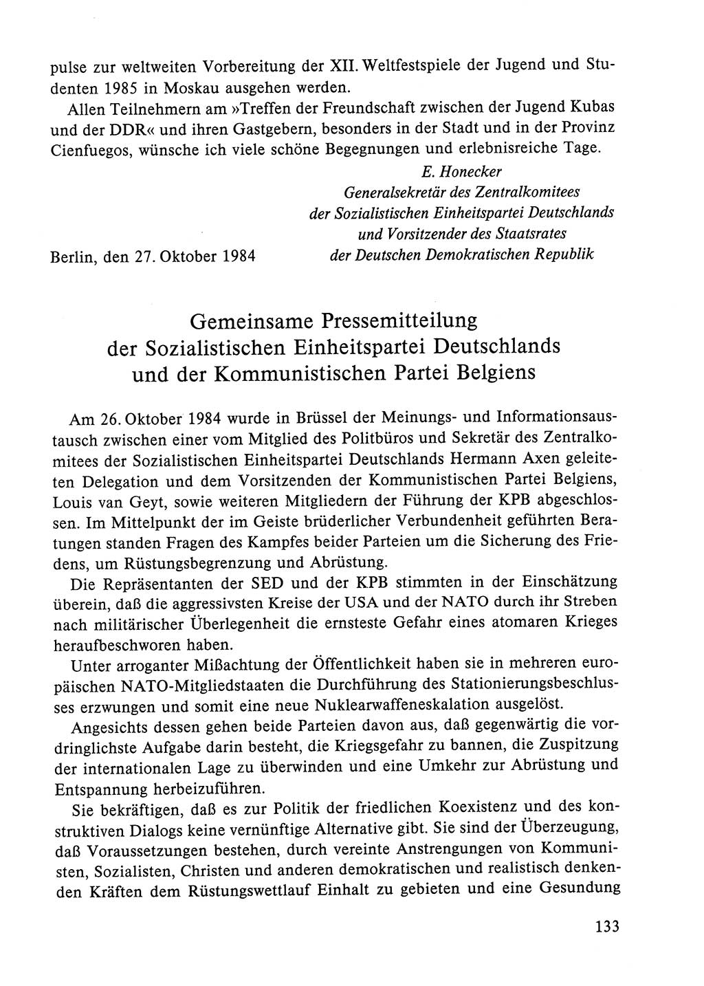 Dokumente der Sozialistischen Einheitspartei Deutschlands (SED) [Deutsche Demokratische Republik (DDR)] 1984-1985, Seite 294 (Dok. SED DDR 1984-1985, S. 294)