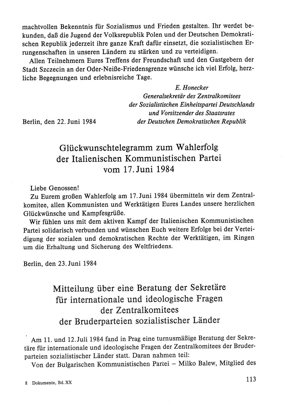 Dokumente der Sozialistischen Einheitspartei Deutschlands (SED) [Deutsche Demokratische Republik (DDR)] 1984-1985, Seite 314 (Dok. SED DDR 1984-1985, S. 314)