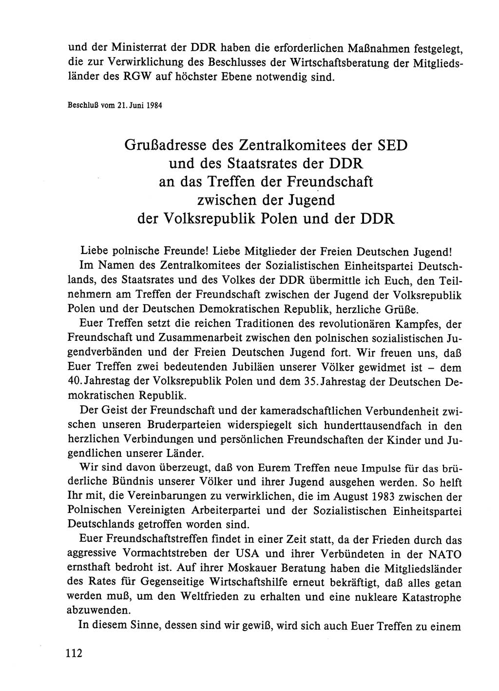 Dokumente der Sozialistischen Einheitspartei Deutschlands (SED) [Deutsche Demokratische Republik (DDR)] 1984-1985, Seite 315 (Dok. SED DDR 1984-1985, S. 315)