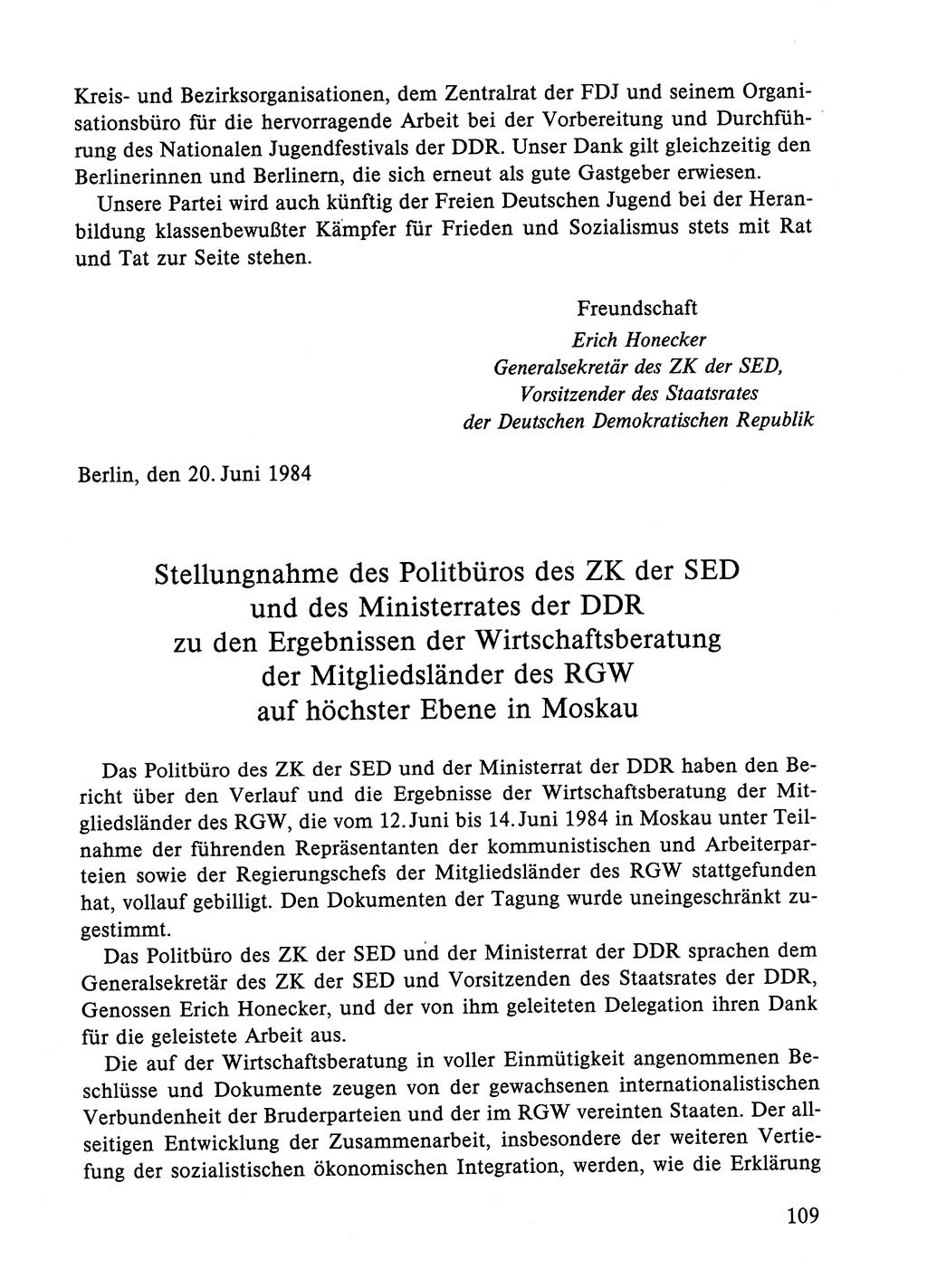 Dokumente der Sozialistischen Einheitspartei Deutschlands (SED) [Deutsche Demokratische Republik (DDR)] 1984-1985, Seite 318 (Dok. SED DDR 1984-1985, S. 318)