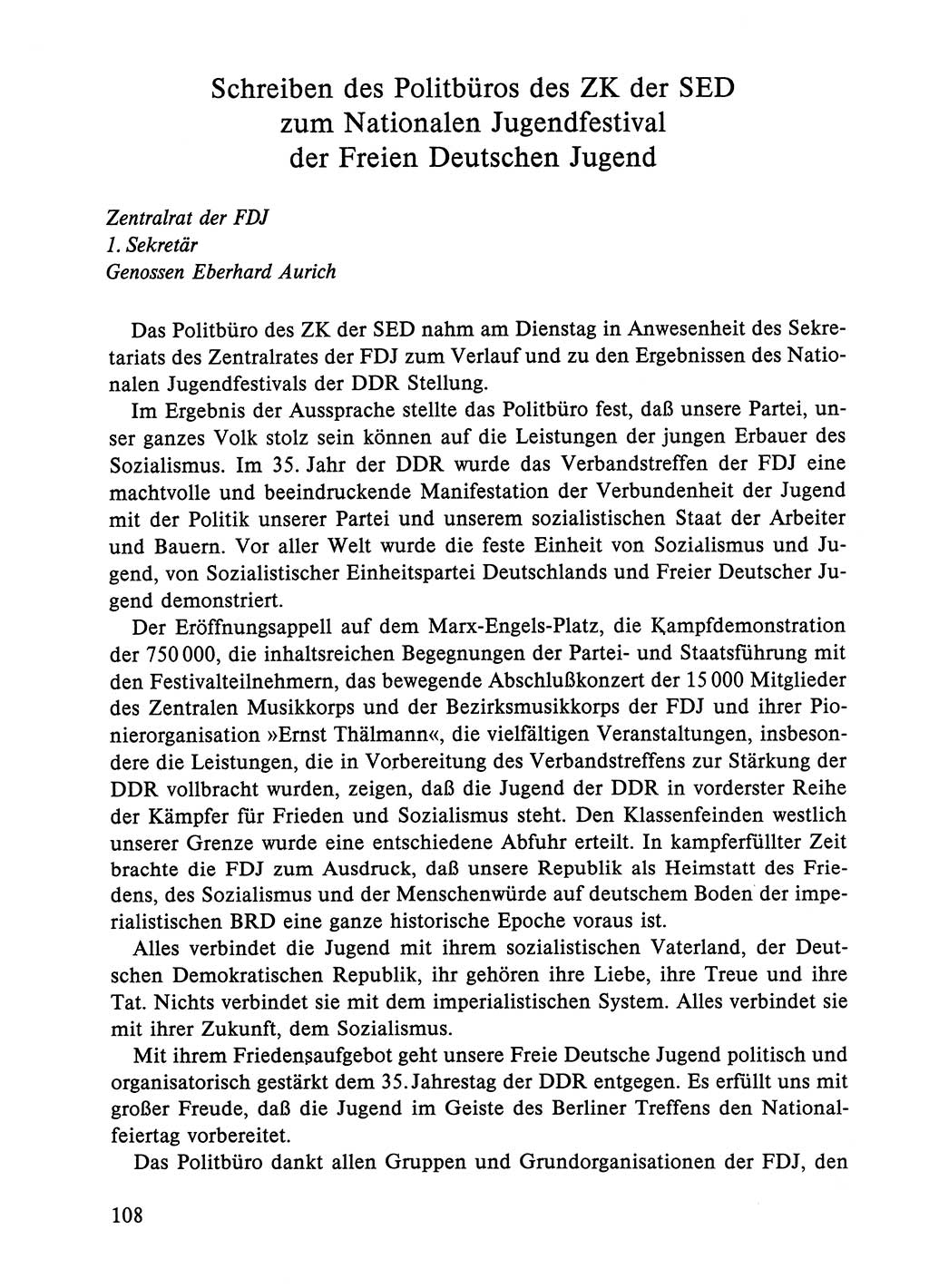 Dokumente der Sozialistischen Einheitspartei Deutschlands (SED) [Deutsche Demokratische Republik (DDR)] 1984-1985, Seite 319 (Dok. SED DDR 1984-1985, S. 319)