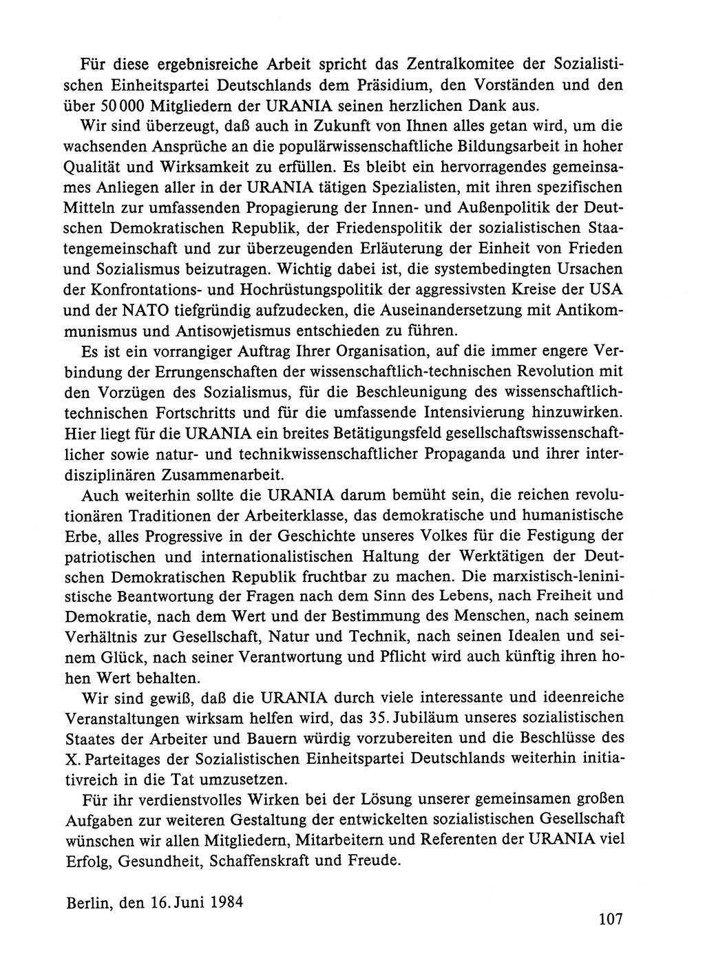 Dokumente der Sozialistischen Einheitspartei Deutschlands (SED) [Deutsche Demokratische Republik (DDR)] 1984-1985, Seite 320 (Dok. SED DDR 1984-1985, S. 320)