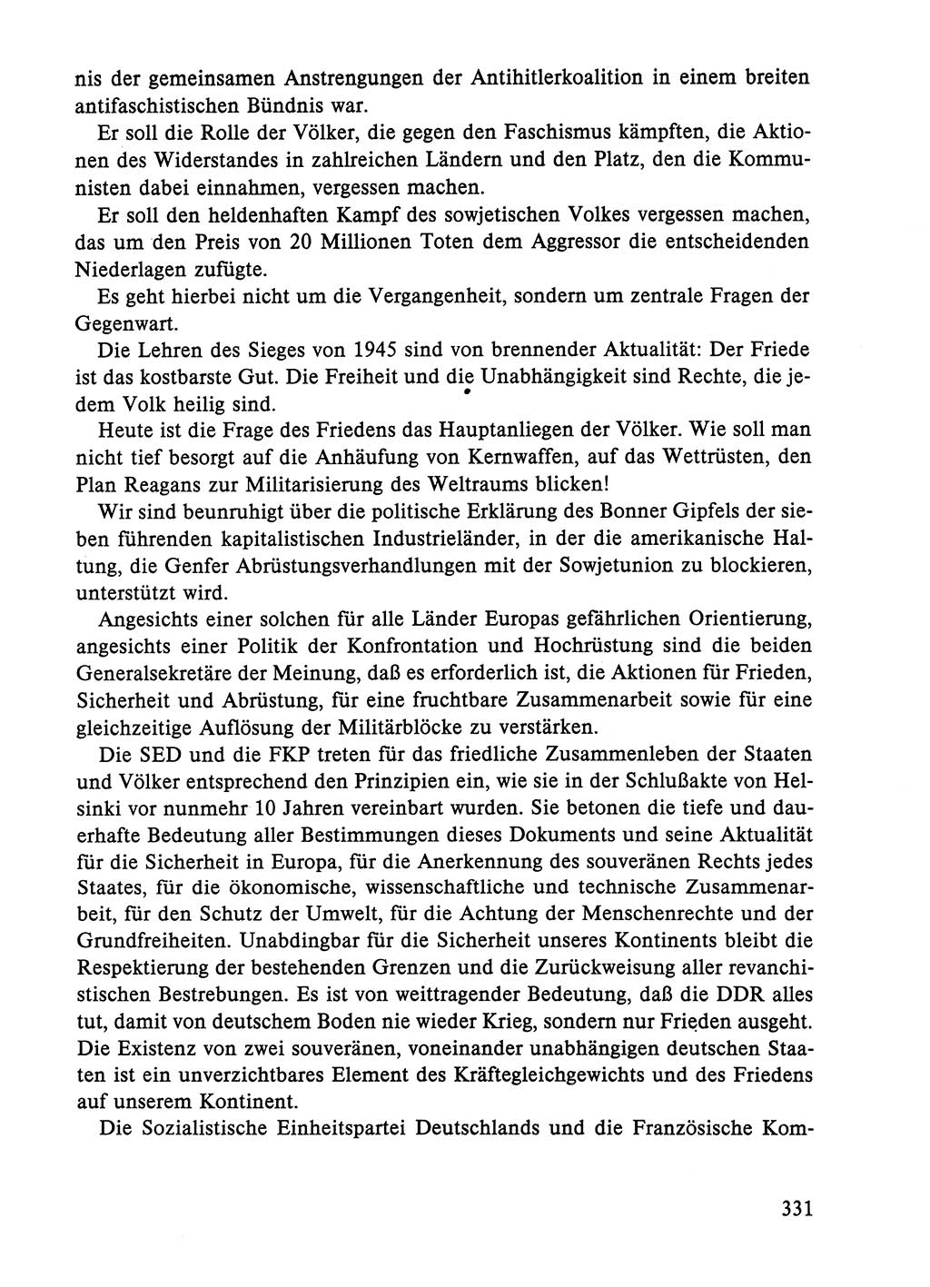 Dokumente der Sozialistischen Einheitspartei Deutschlands (SED) [Deutsche Demokratische Republik (DDR)] 1984-1985, Seite 331 (Dok. SED DDR 1984-1985, S. 331)