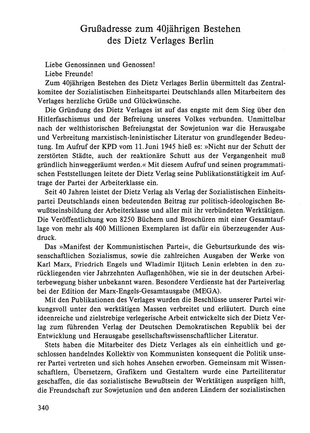Dokumente der Sozialistischen Einheitspartei Deutschlands (SED) [Deutsche Demokratische Republik (DDR)] 1984-1985, Seite 340 (Dok. SED DDR 1984-1985, S. 340)