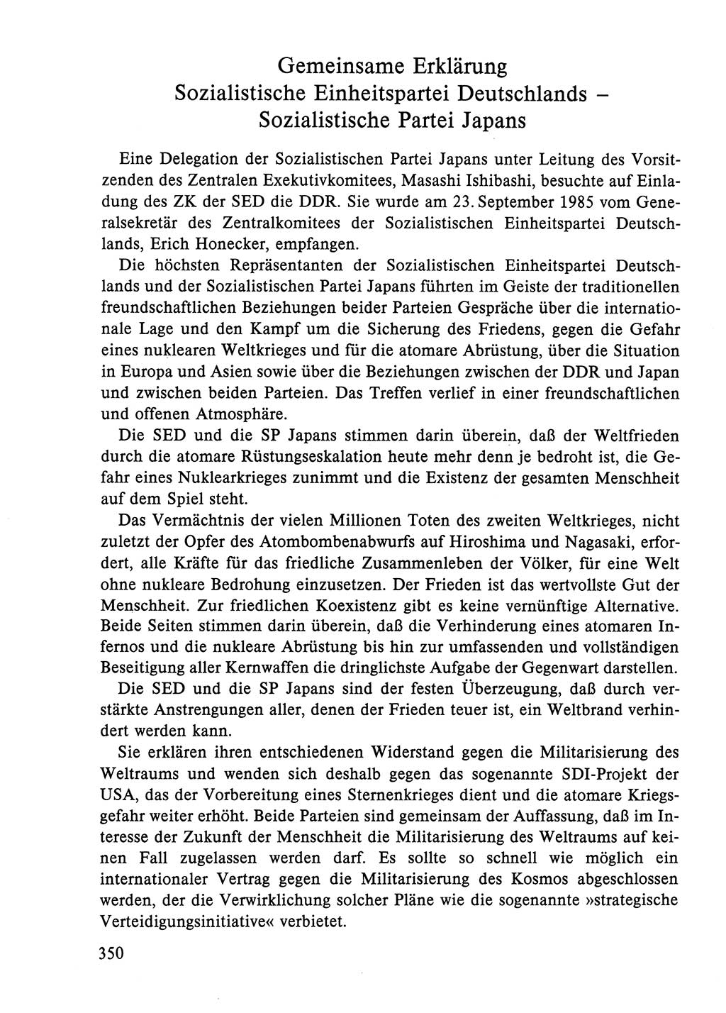 Dokumente der Sozialistischen Einheitspartei Deutschlands (SED) [Deutsche Demokratische Republik (DDR)] 1984-1985, Seite 350 (Dok. SED DDR 1984-1985, S. 350)