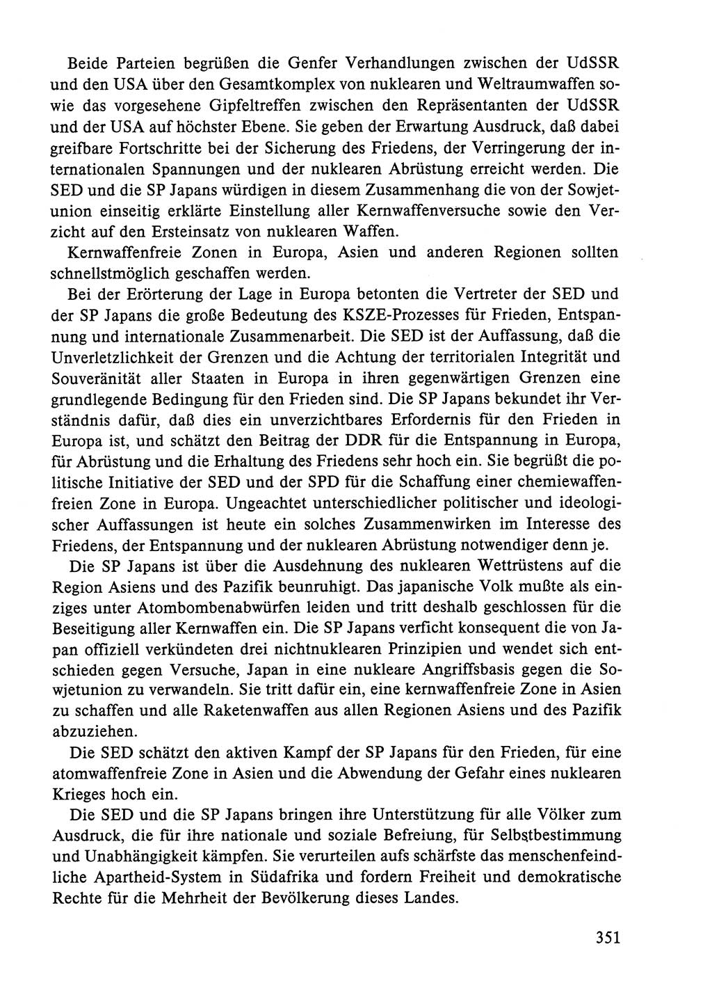 Dokumente der Sozialistischen Einheitspartei Deutschlands (SED) [Deutsche Demokratische Republik (DDR)] 1984-1985, Seite 351 (Dok. SED DDR 1984-1985, S. 351)