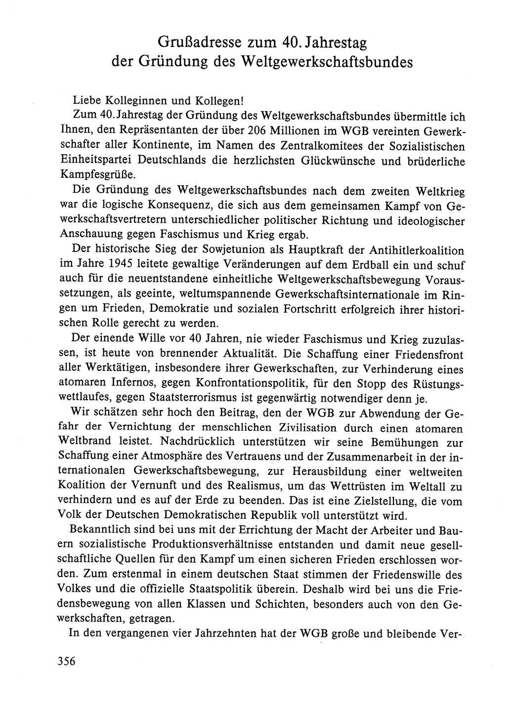 Dokumente der Sozialistischen Einheitspartei Deutschlands (SED) [Deutsche Demokratische Republik (DDR)] 1984-1985, Seite 356 (Dok. SED DDR 1984-1985, S. 356)